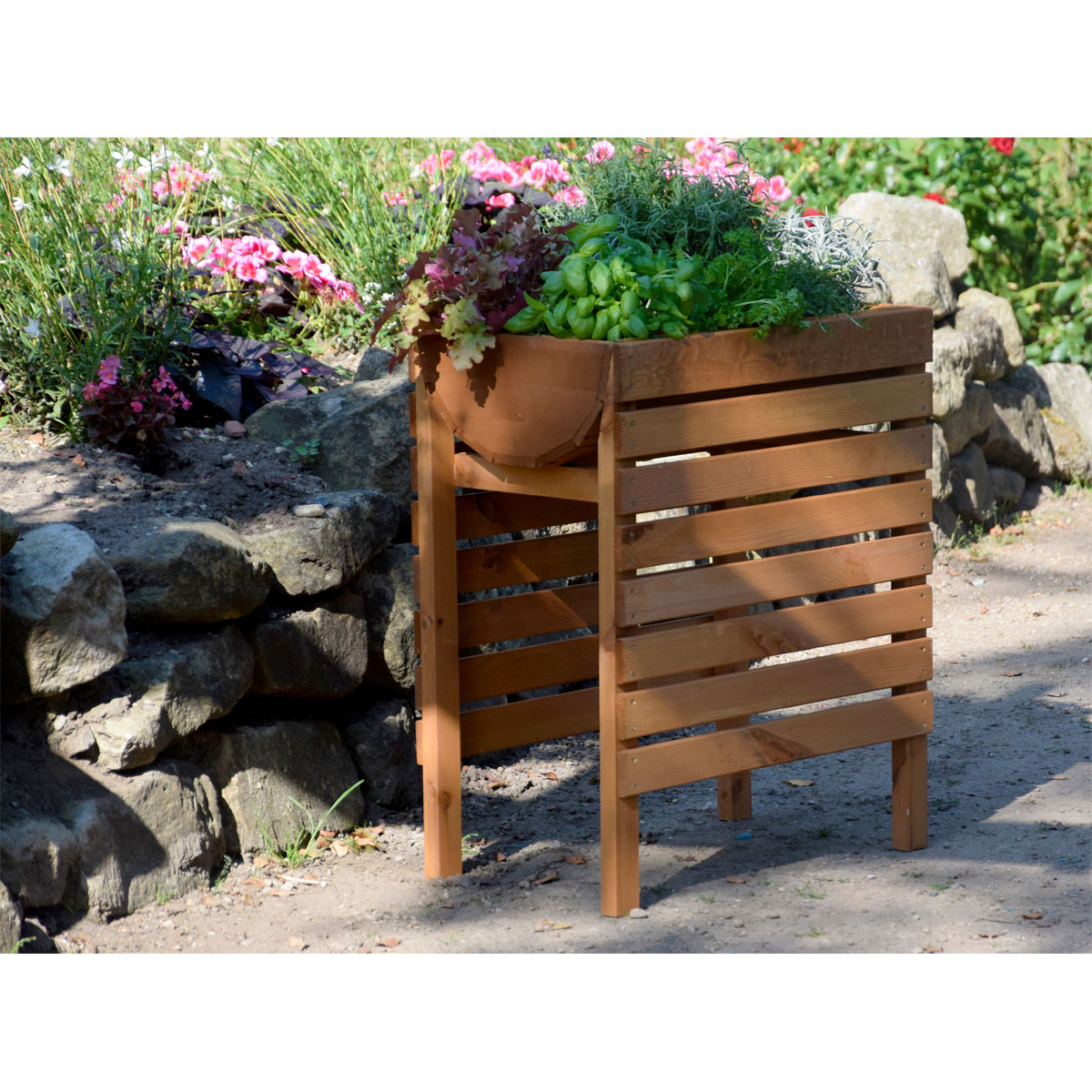 dobar Hochbeet 58 x 71 x 36 cm braun mit Lasur-Imprägnierung Bild 3