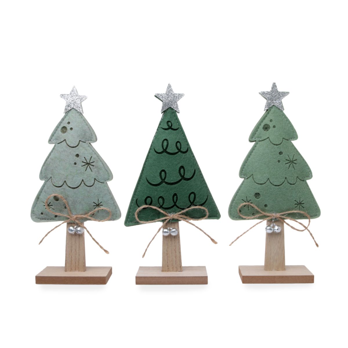 Deko Tanne auf Stand 3er-Set 12,5cm grün
