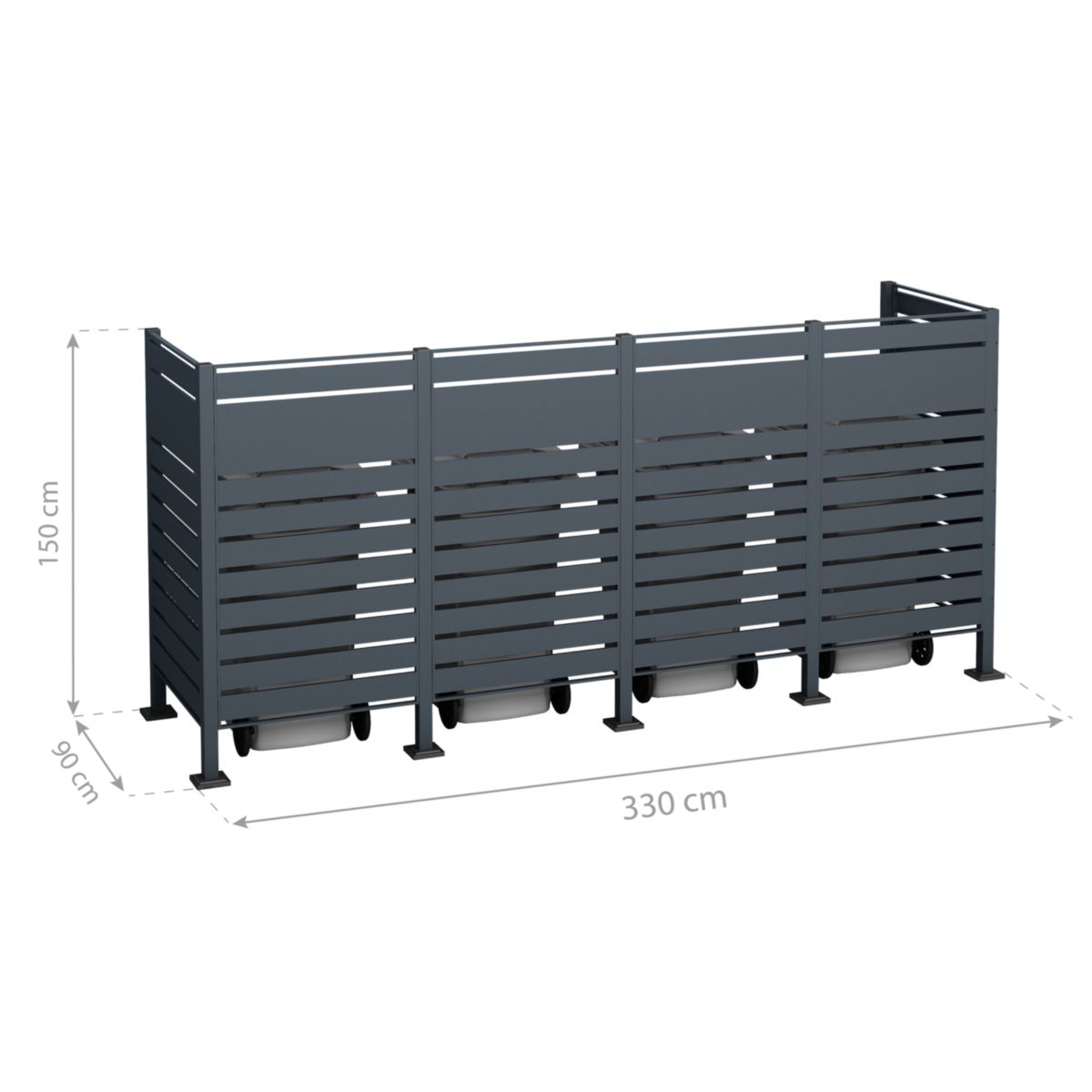 Westmann Mülltonnenverkleidung Planum 4x 240 L 1er Box 90x330x150 cm Bild 7