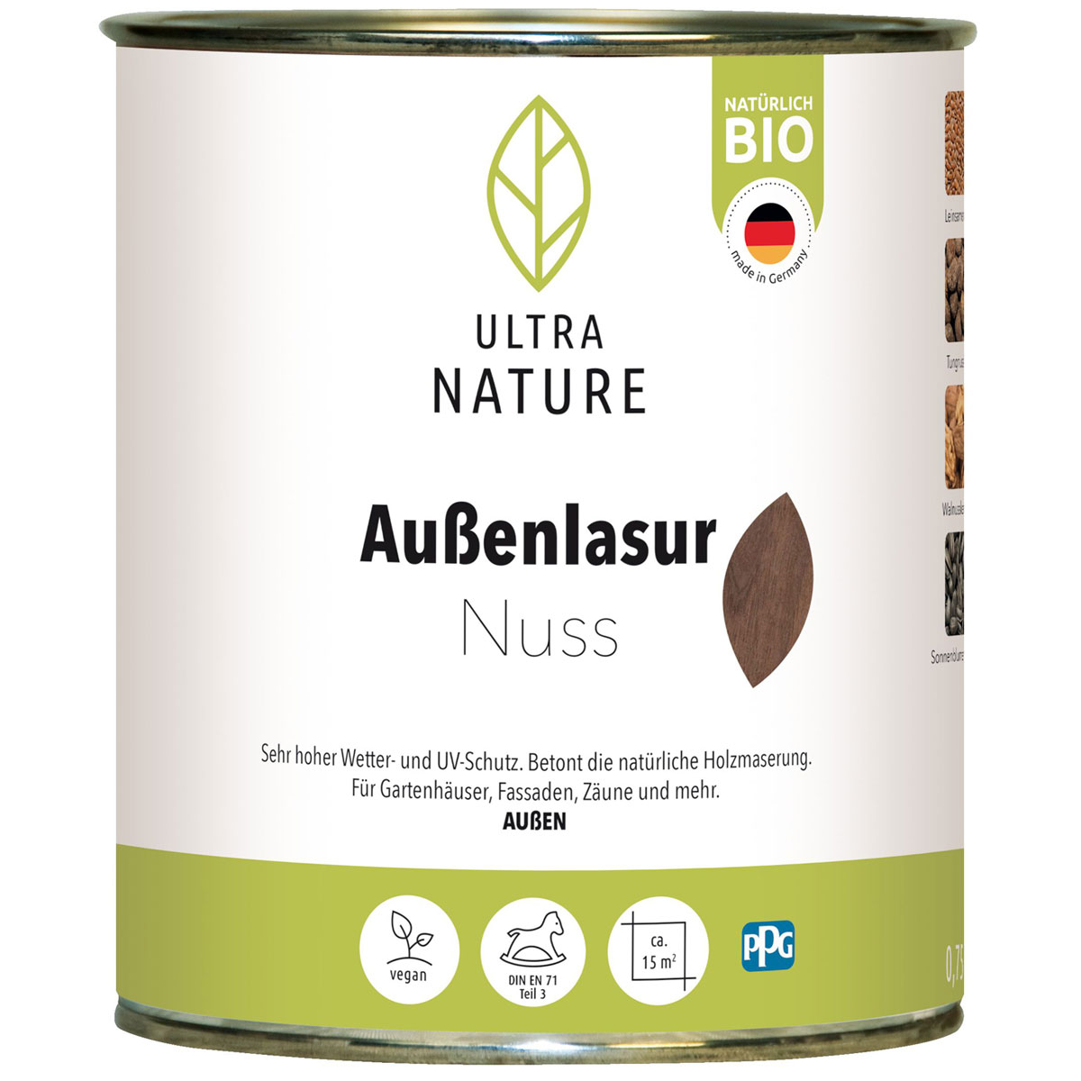 Ultra Nature Außenlasur Nuss 0,75 L Bild 1