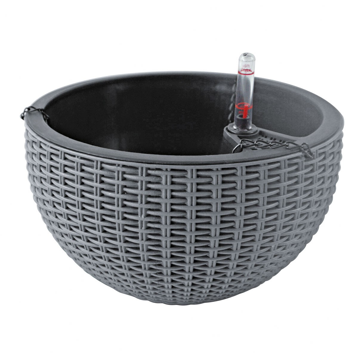 Haveson Ampel Modern Trend mit Bewässerung Durchmesser 34 x 21 cm anthrazit