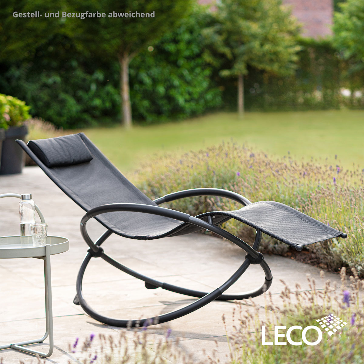 Leco Klappbare Schaukelliege Sonnenliege Grau Bild 2