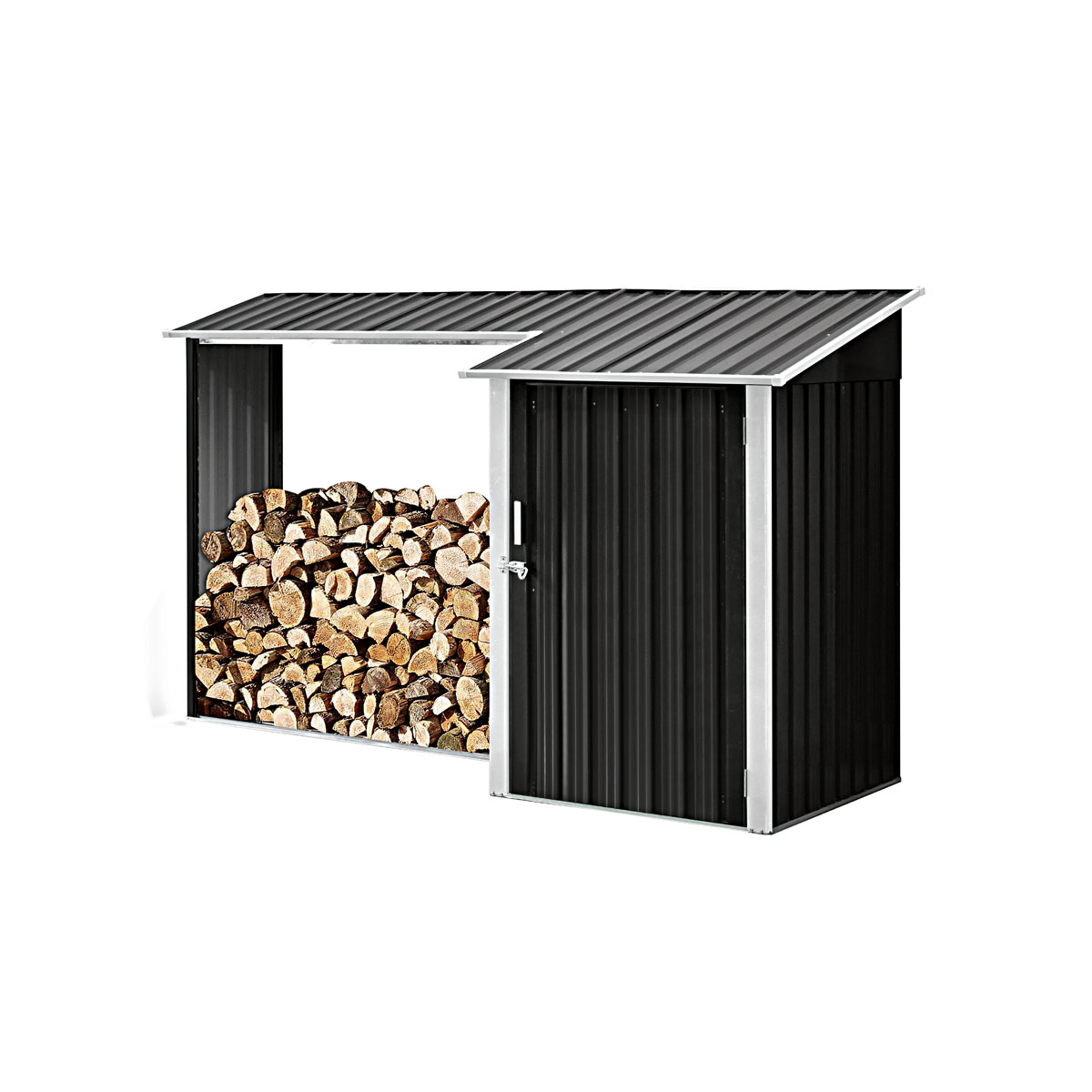 Durabil Kaminholzregal mit Anbau Anthrazit
