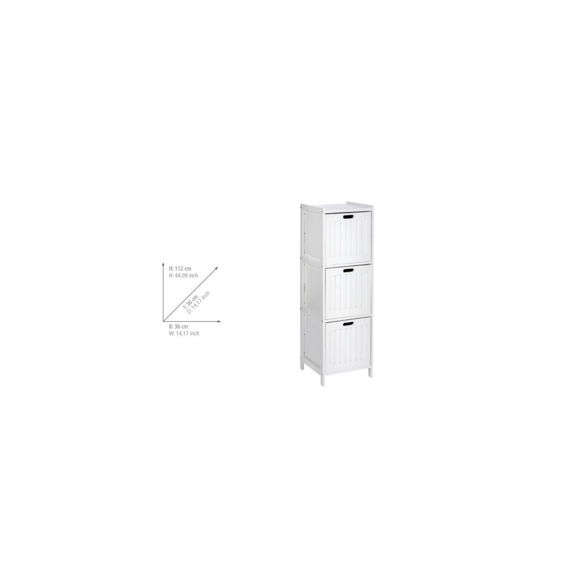 Wenko  Regal Oslo 3 Schubladen Echtholz Badregal Bild 8