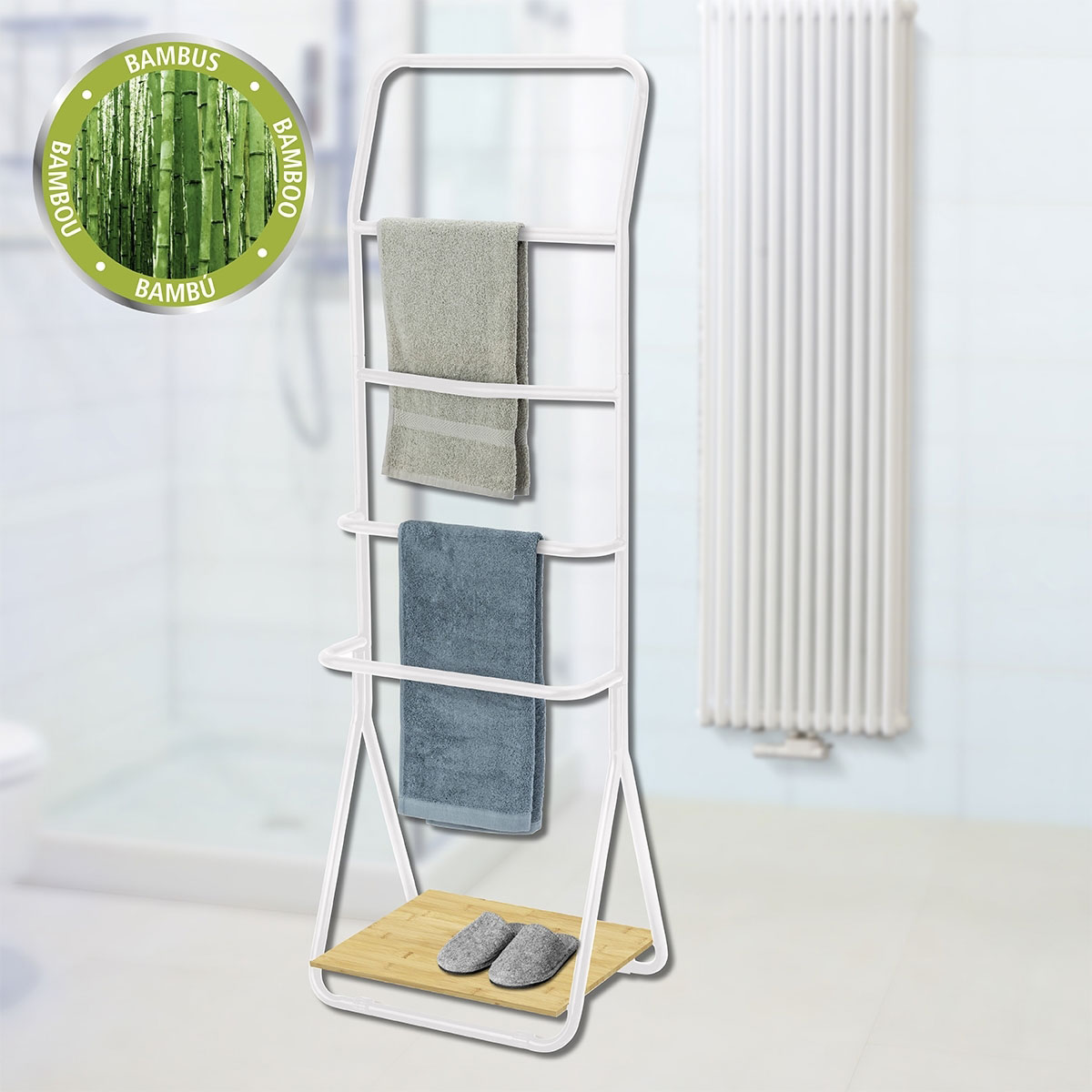 Wenko  Handtuchhalter Verona Weiß Handtuchständer 4 Stangen Bild 2