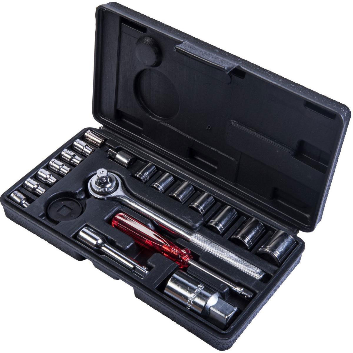 Basic Steckschlüssel-Satz mit Ratsche 1/4+3/8 Zoll 20-teilig