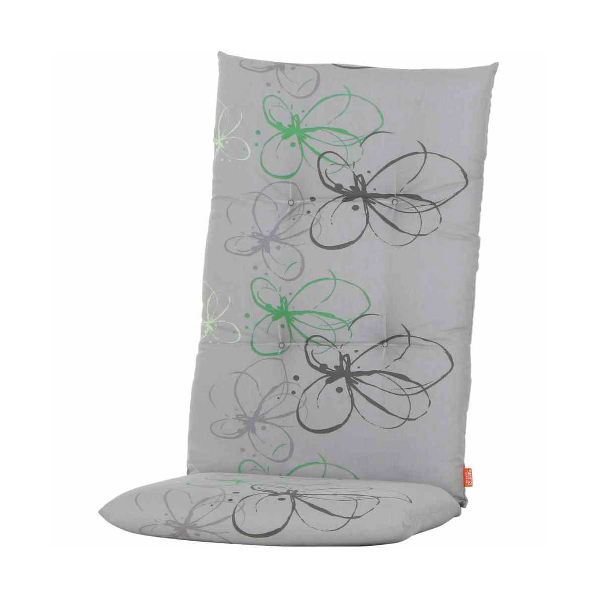 Siena Garden Auflage Regor 120 x 48 x 8 cm für Hochlehner grau mit Blumen grün-anthrazit Bild 1