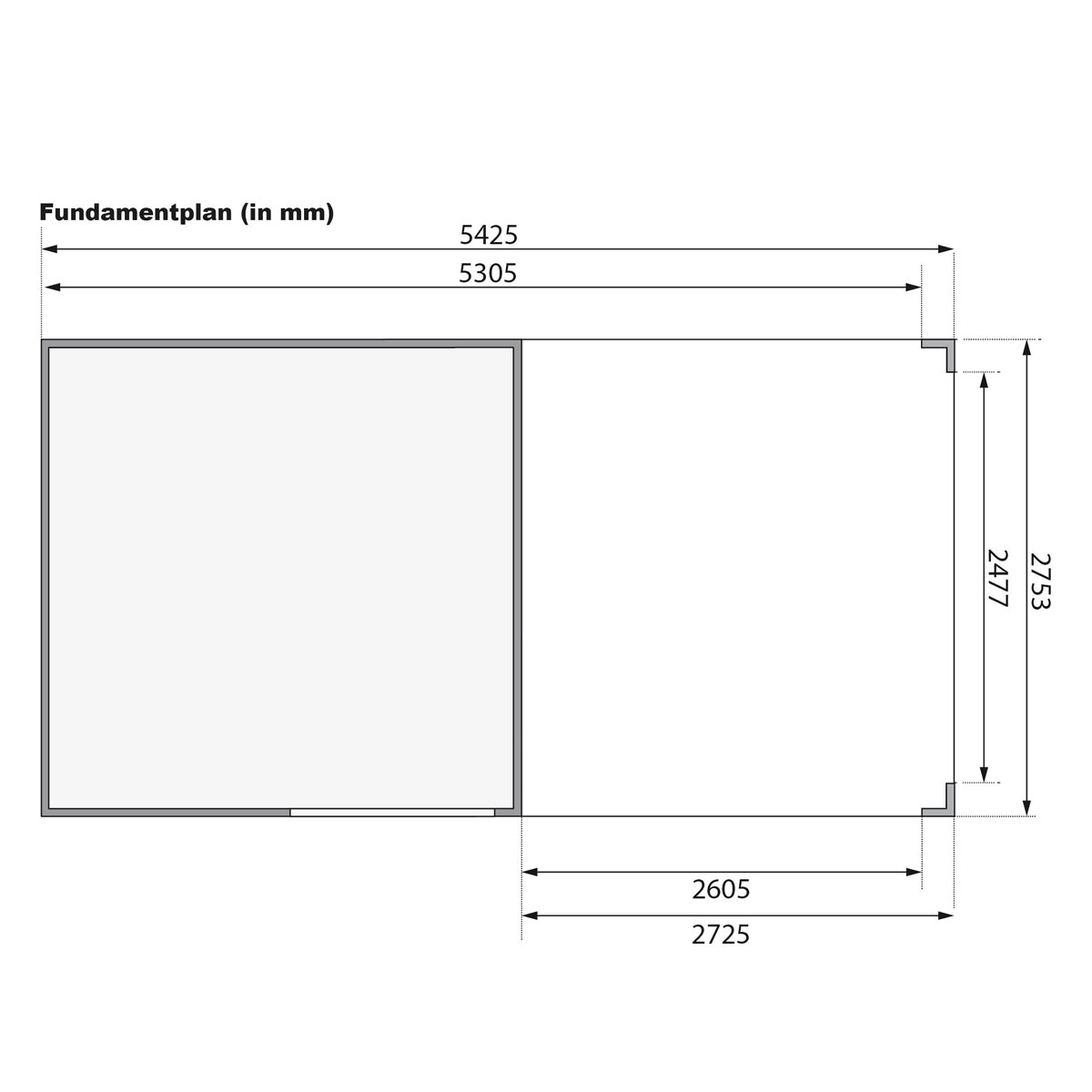 Karibu Gartenhaus Qubic 2 mit Anbaudach naturbelassen Bild 5