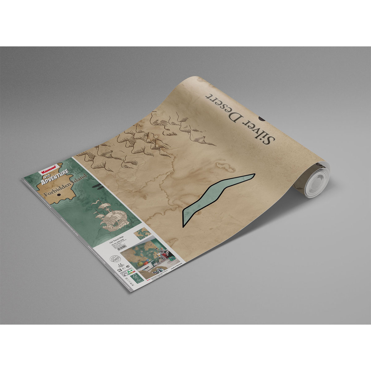 Komar  Vlies Fototapete Old Travel Map 300x280 cm Bild 9