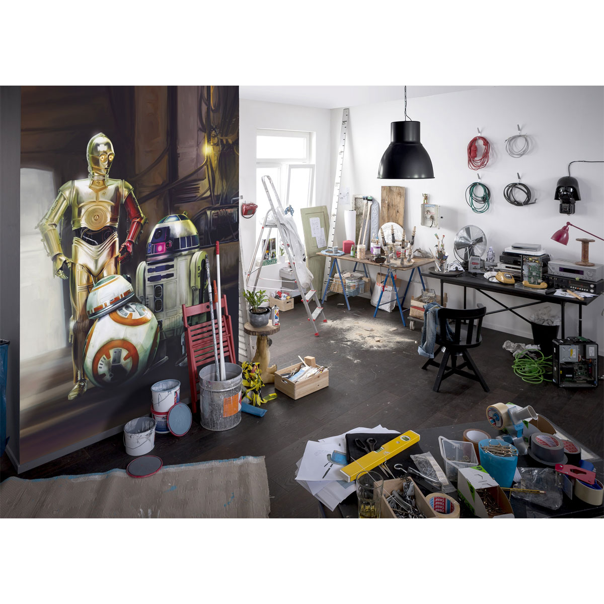Komar  Papier Fototapete Star Wars Three Droids 184x254 cm