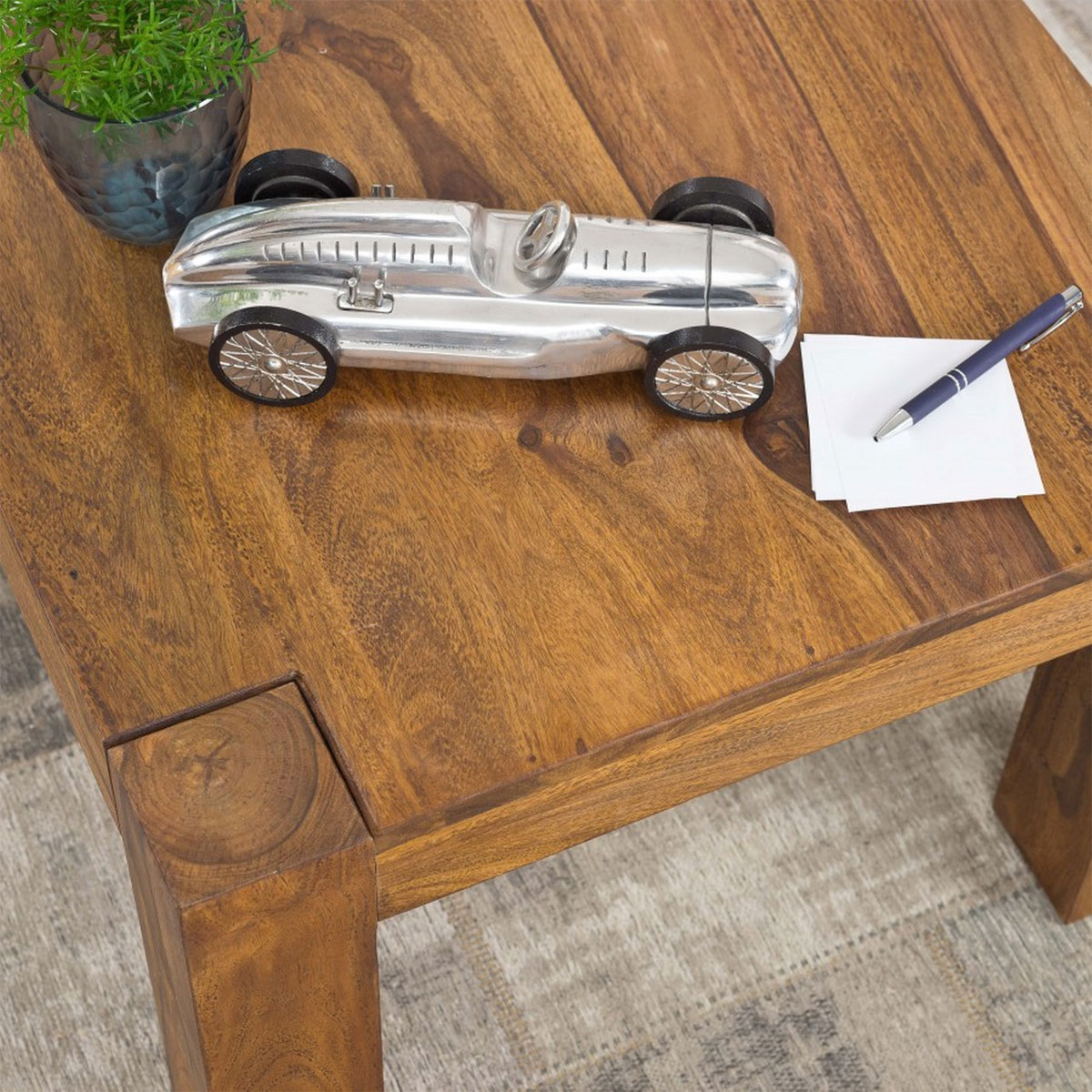 Wohnling Couchtisch „Sheesham“, 60x60 cm, Massivholz Bild 2