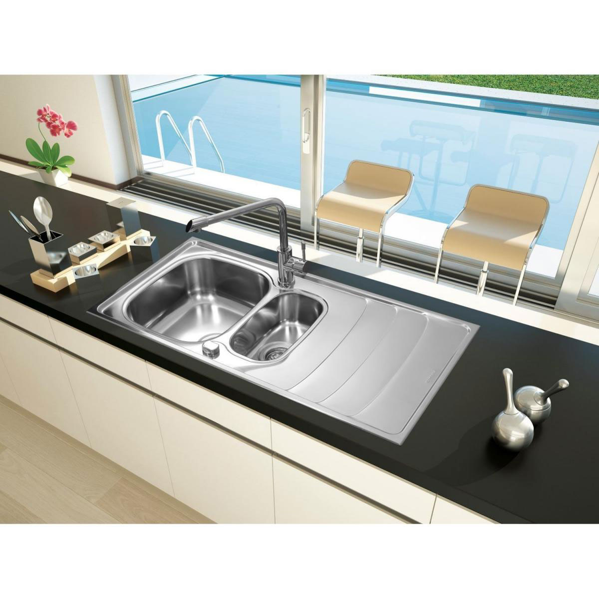 Respekta Miami Edelstahlspüle MIAMI100X50 100 x 50 cm Bild 2
