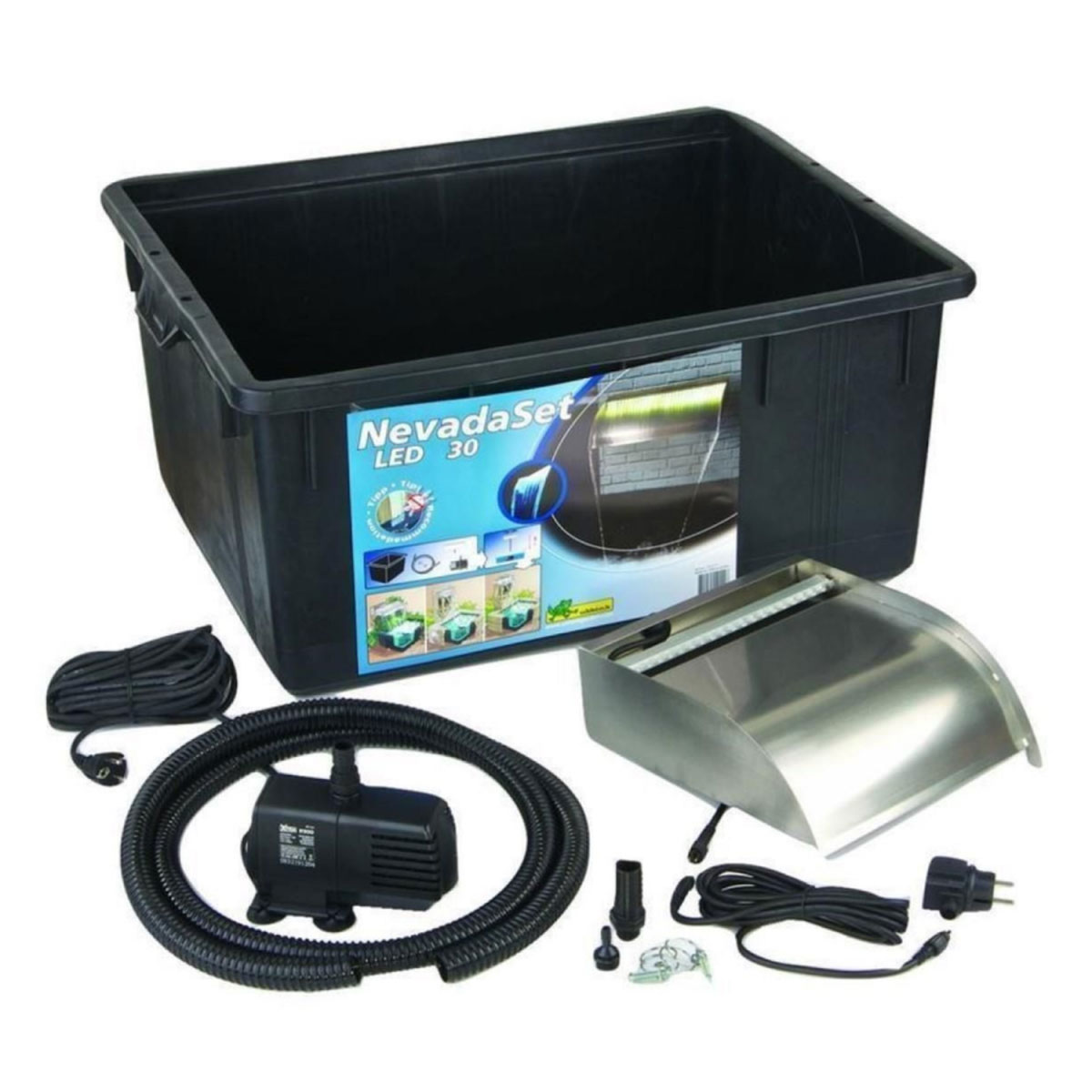 Ubbink Überlauf-Element-Set Nevada inkl Pumpe und LED-Beleuchtung 30 cm