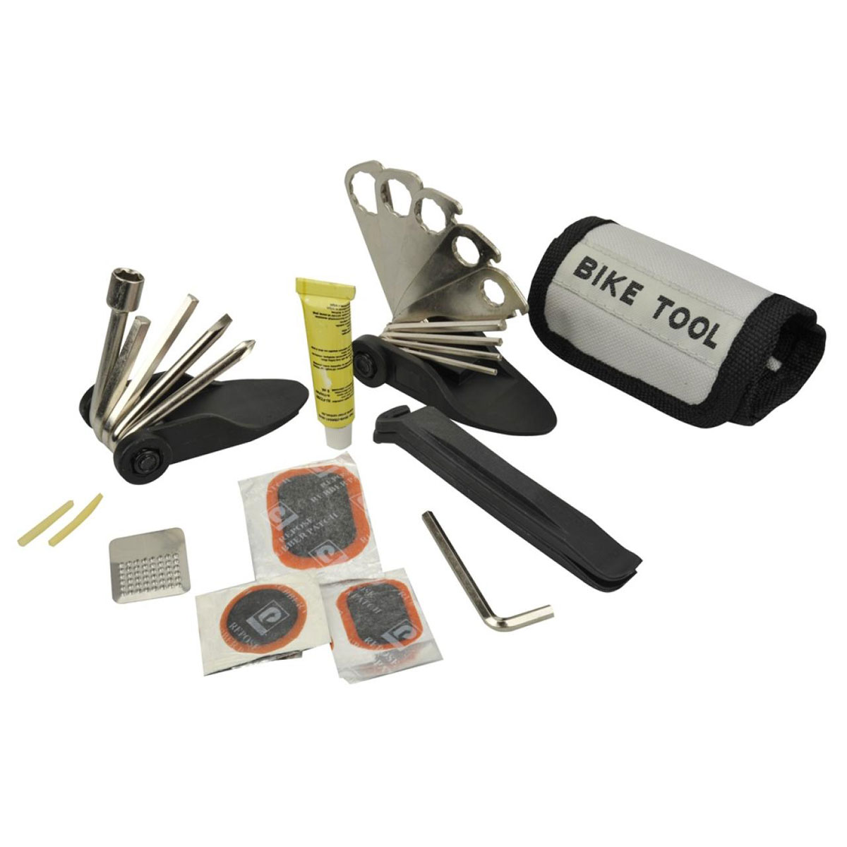 Fischer Bikes Faltwerkzeug-Set Tasche und Flickzeug 33-teilig