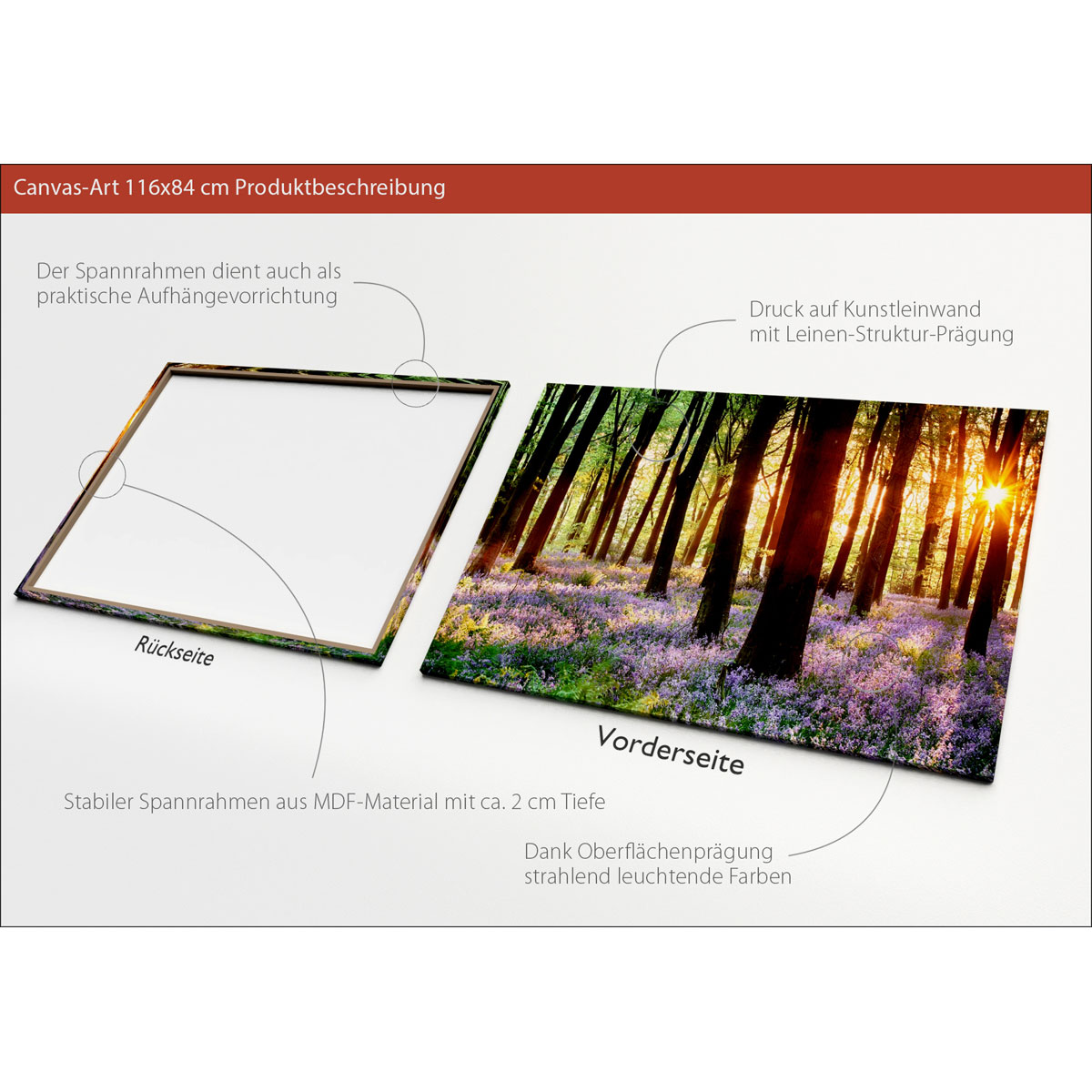 Canvas-Art Forest 90 x 120 cm Bild 3