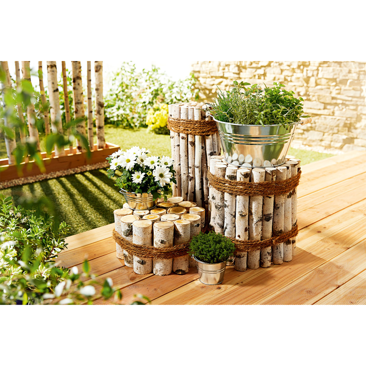 Birkenstamm 90 cm Durchmesser 2-4 cm Bild 6