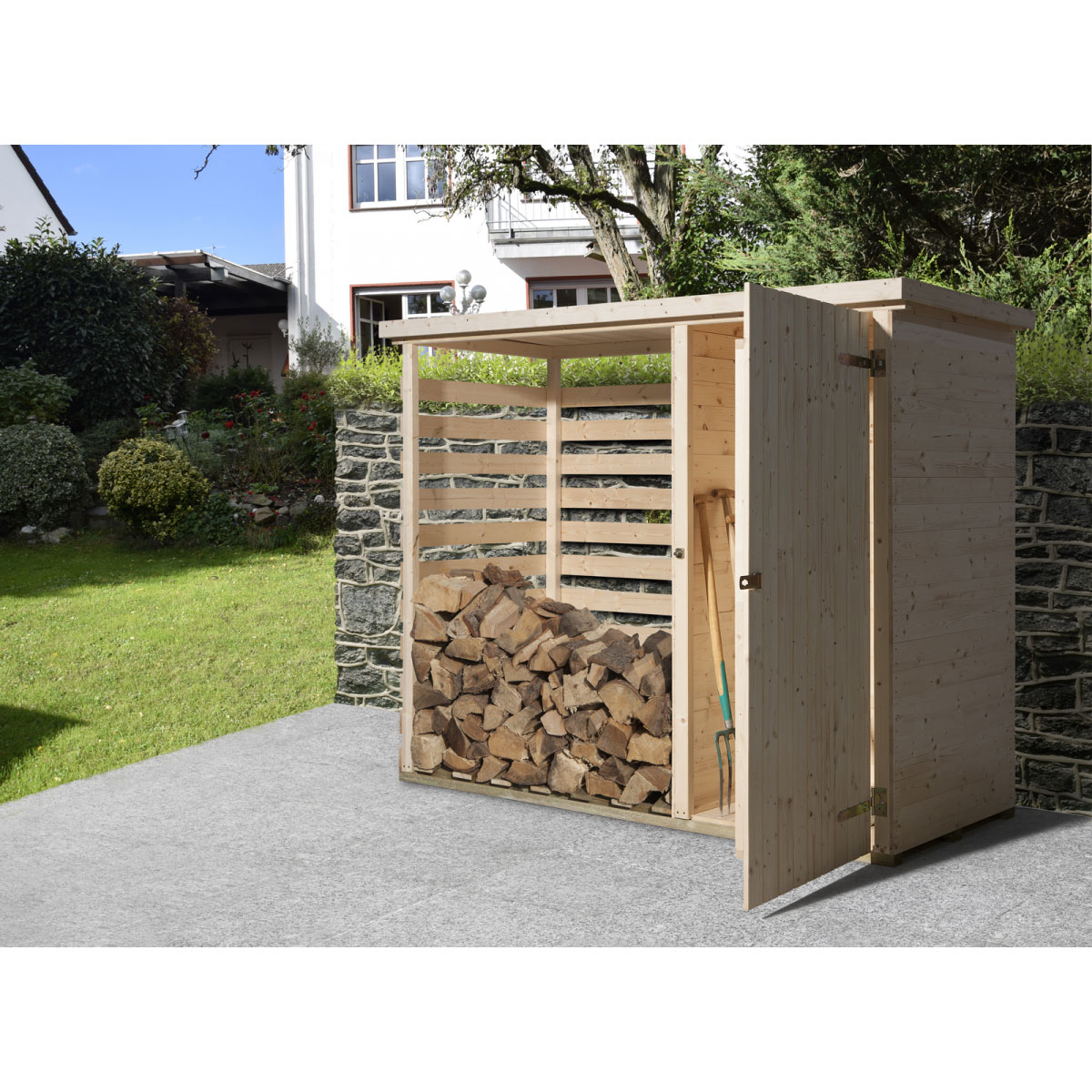 Weka Multifunktionsschrank Maxim mit Holzlagerplatz Bild 2