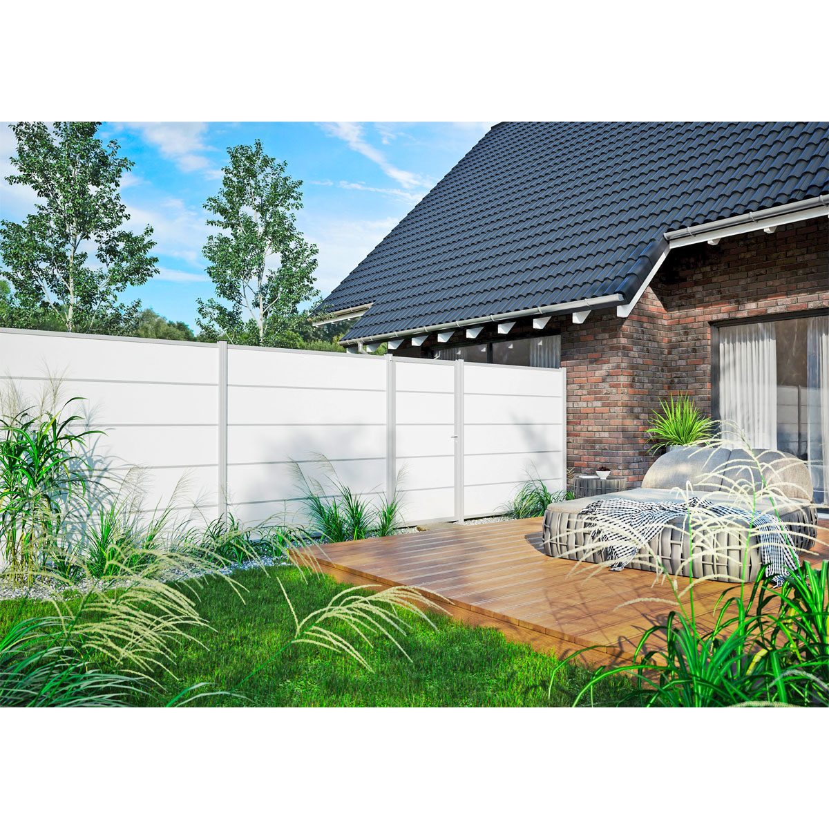 Platten Farö weiß aus Kraftpapier 179,2 x 32,9 cm Bild 2