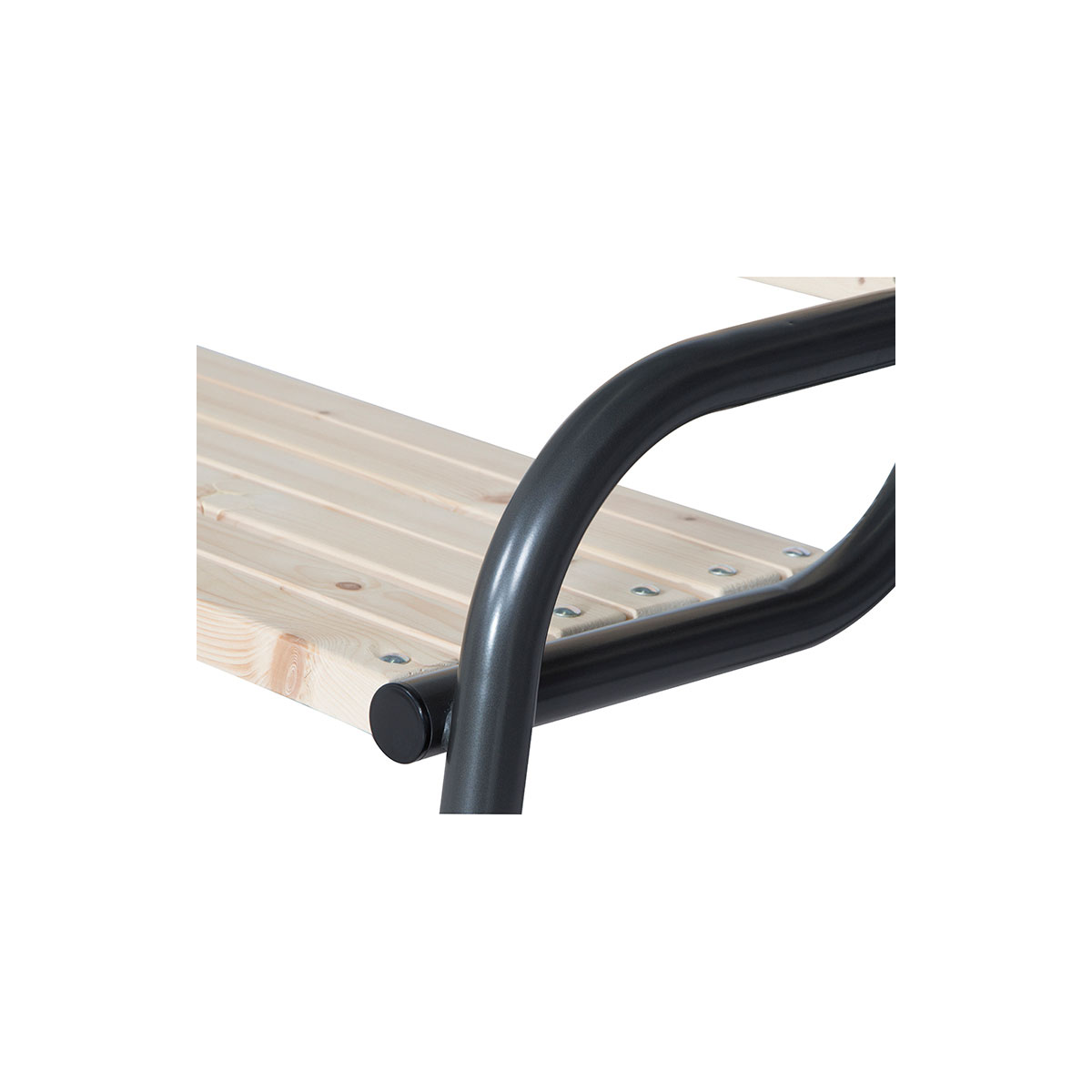 Bank „Park“ 3-Sitzer, 77x150x84 cm, anthrazit, Flächen aus Kiefernholz Bild 4