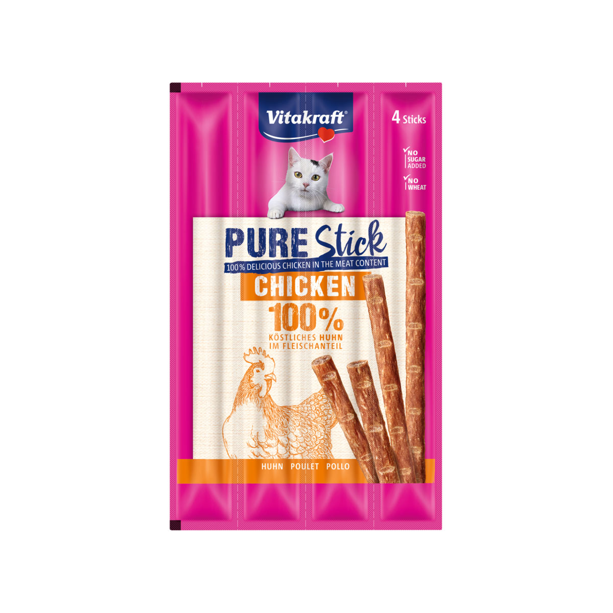 Vitakraft Cat Pure Stick Huhn 4 x 5 g
