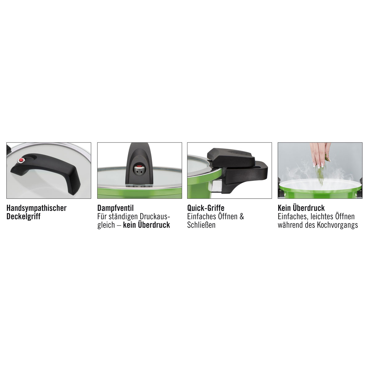 GSW Energiespartopf Ceramica green mit Glasdeckel 24cm 6L Bild 3
