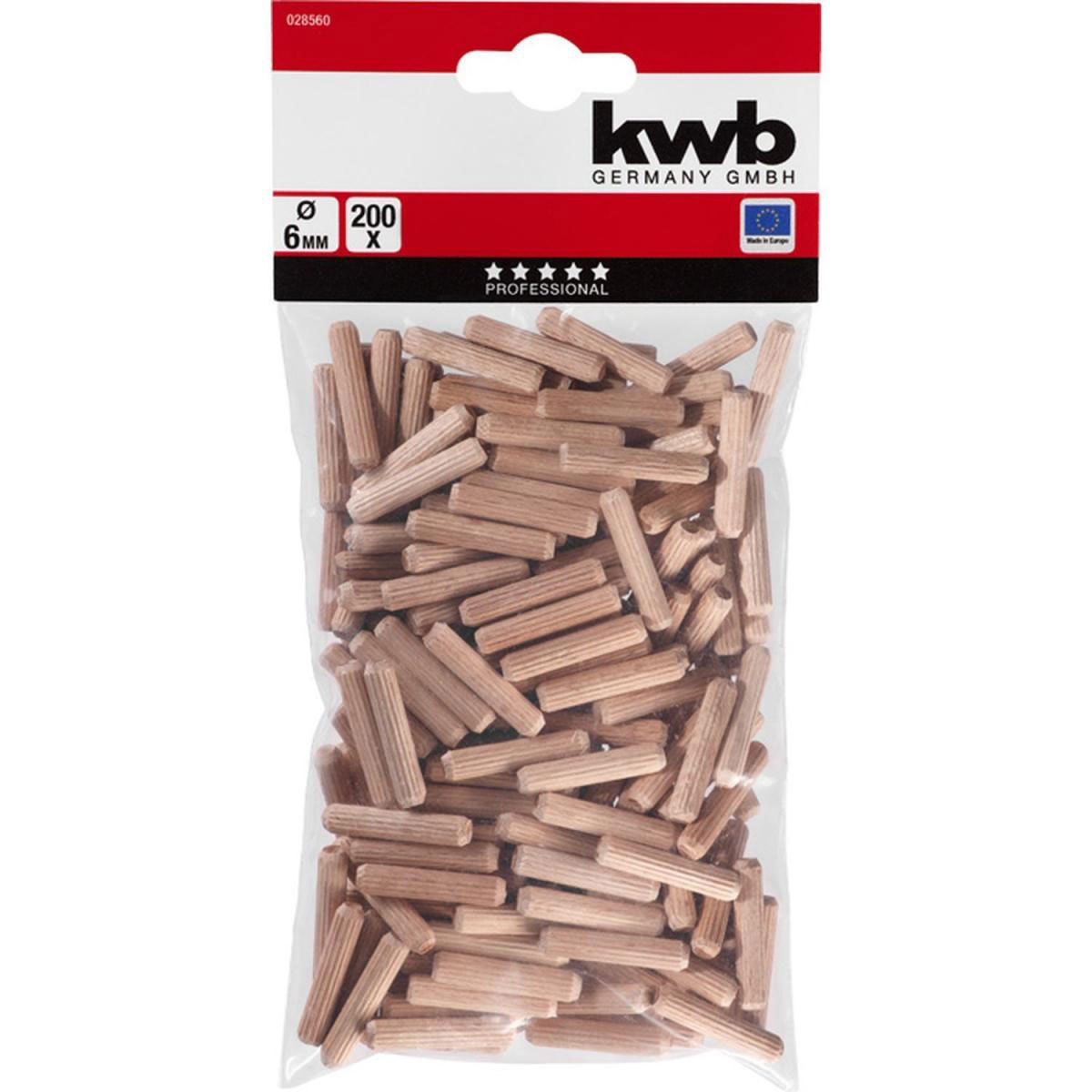 kwb  Hollzdübel 6 x 30 mm 200 Stück Bild 2