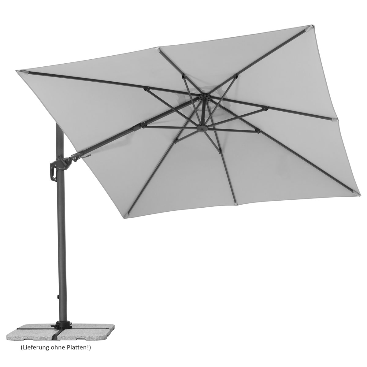 Schneider Schirme Sonnenschirm Rhodos Twist 300 x 300 cm silbergrau Bild 2