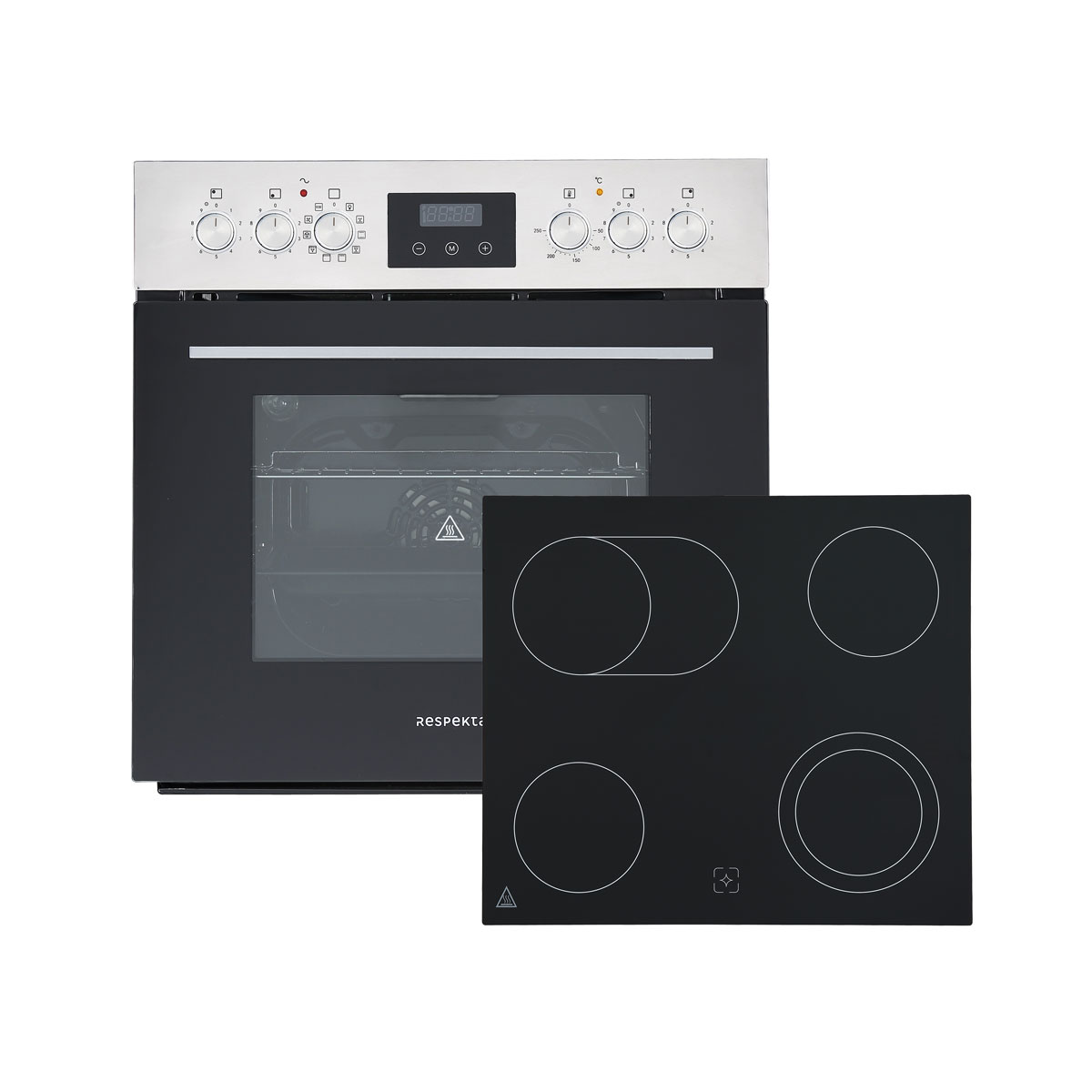Respekta Einbau-Herdset Jean 67 Liter9 Leistungsstufen LED Timer