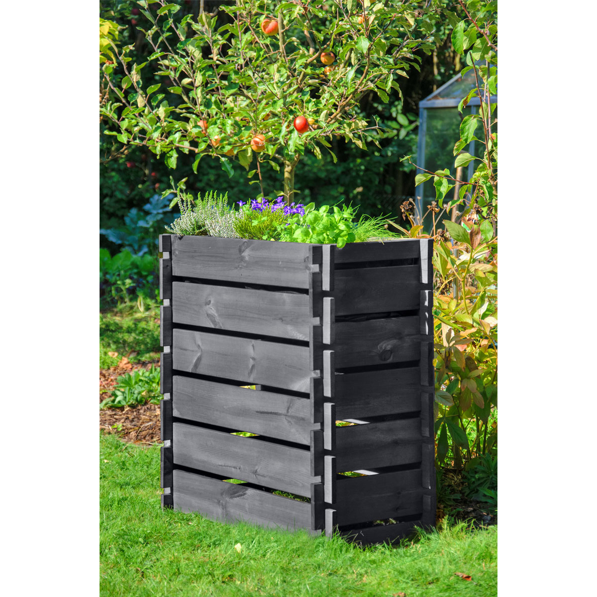 dobar Hochbeet Kubus anthrazit 79 x 79 x 39 cm