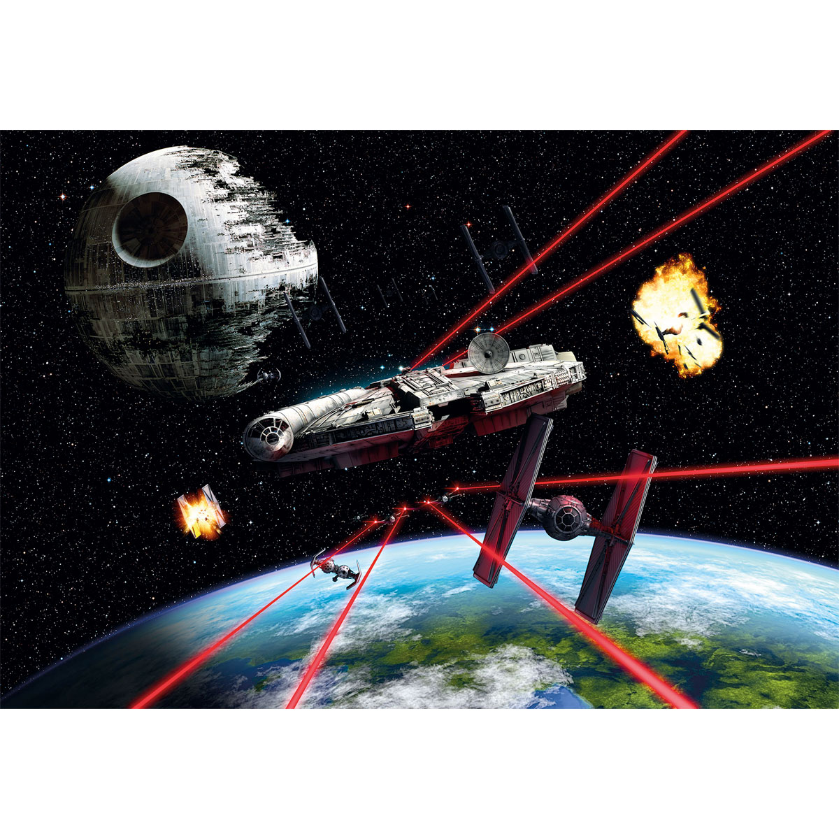 Komar  Papier Fototapete Star Wars Millennium Falcon 368x254 cm Bild 2