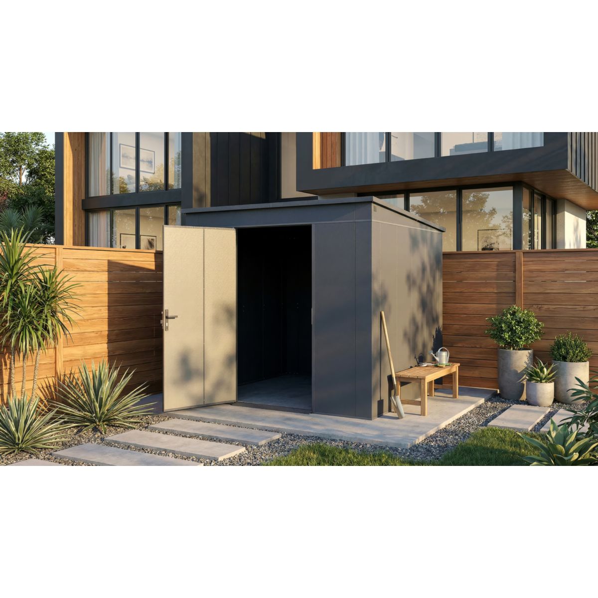 Weka Metall-Gerätehaus Gary, 0,7mm, 242 x 248, anthrazit