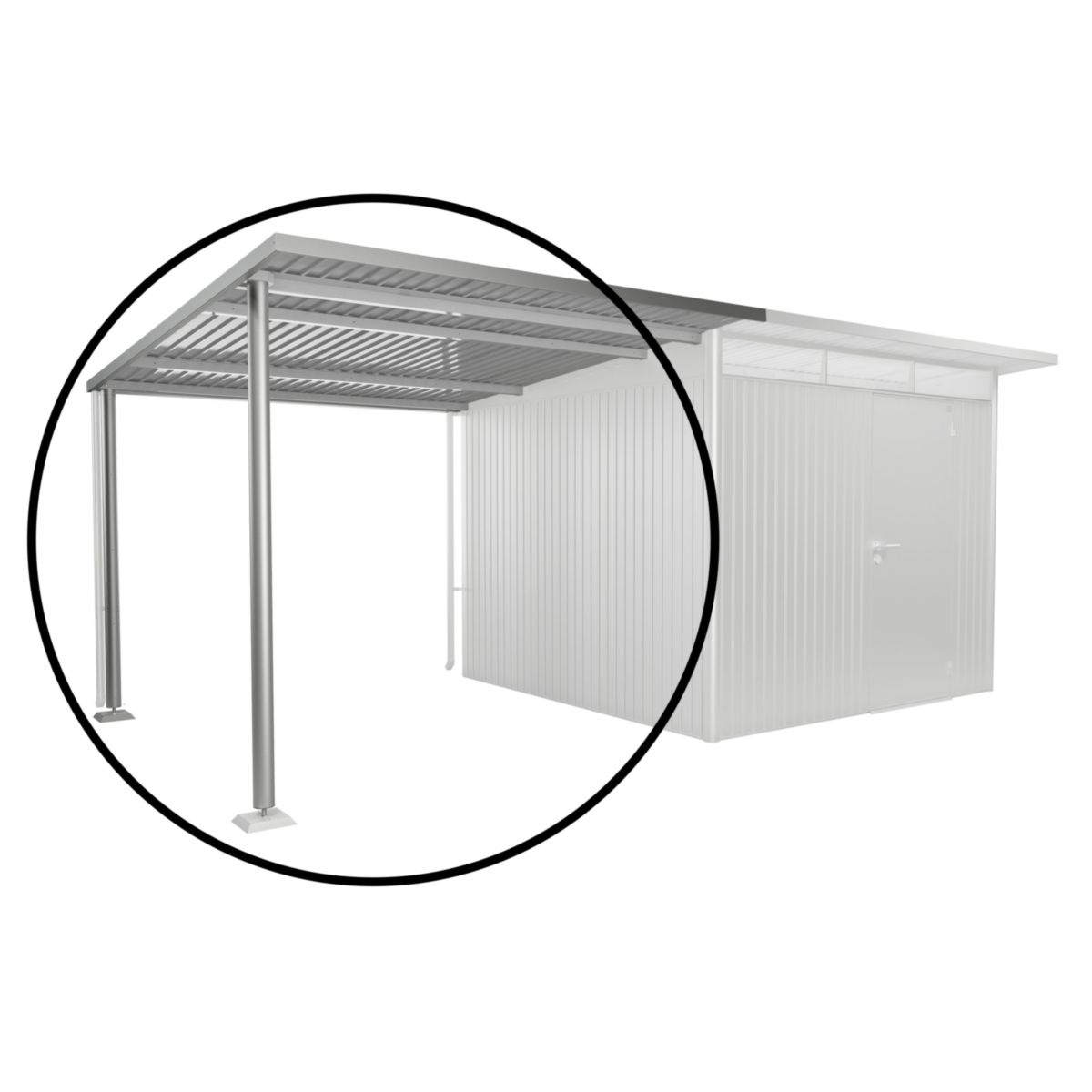 Biohort Seitendach GHA A3/A7 Gr. L 243 x 300 x 218 cm silber-metallic