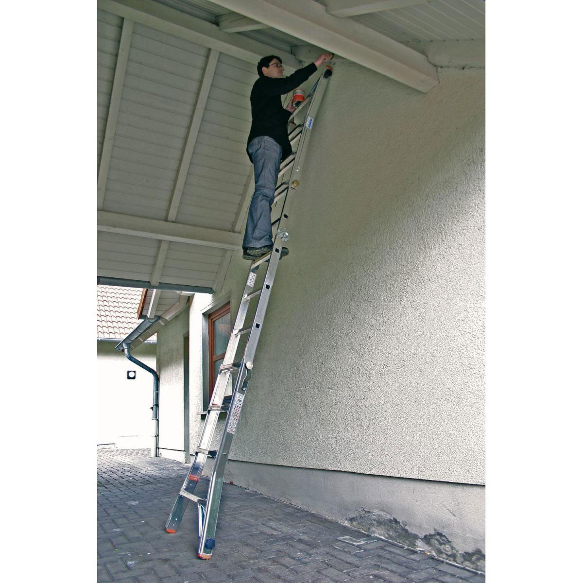 Krause Teleskopleiter TeleVario mit Holmverlängerung 4 x 4 Sprossen Bild 2