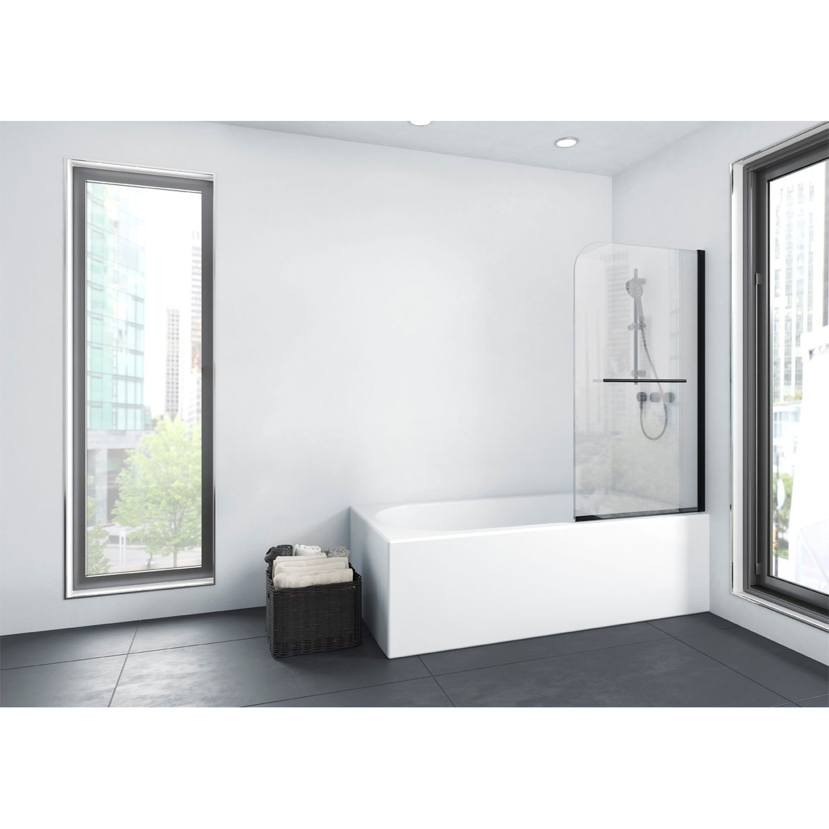 Aurlane  Badewannenfaltwand Black Spririt 1 75 x 140 cm Bild 5