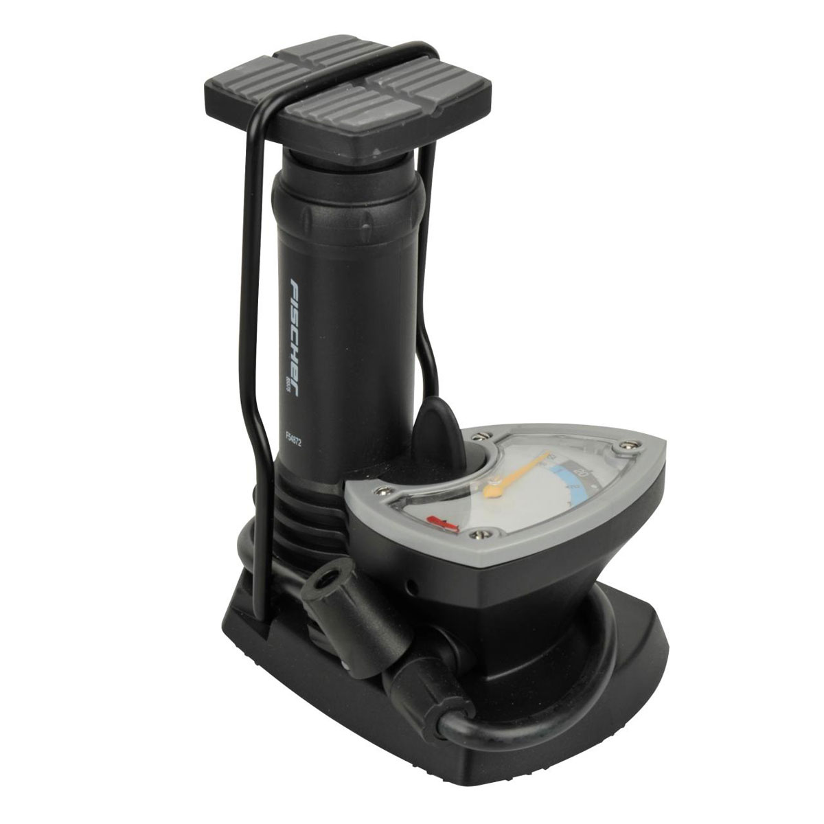 Fischer Bikes Fuß-Standpumpe mit Manometer und Adapter schwarz