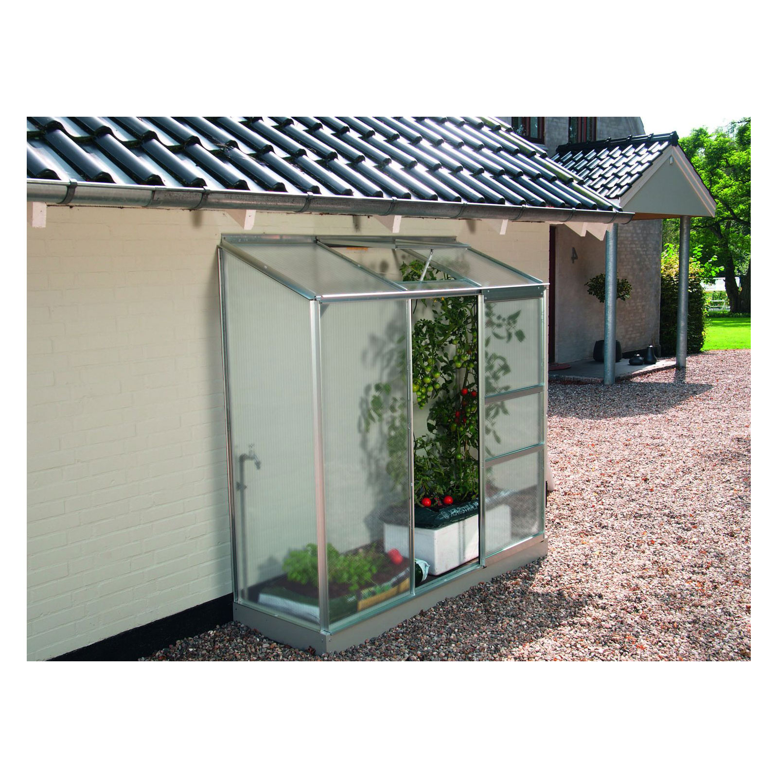 Vitavia Gewächshaus Styx 1300 1,3m² 4 mm Hohlkammerplatten silber Bild 2