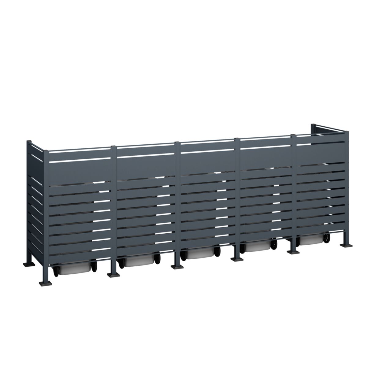 Westmann Mülltonnenverkleidung Planum 5x 240 L 1er Box 90x410x150 cm