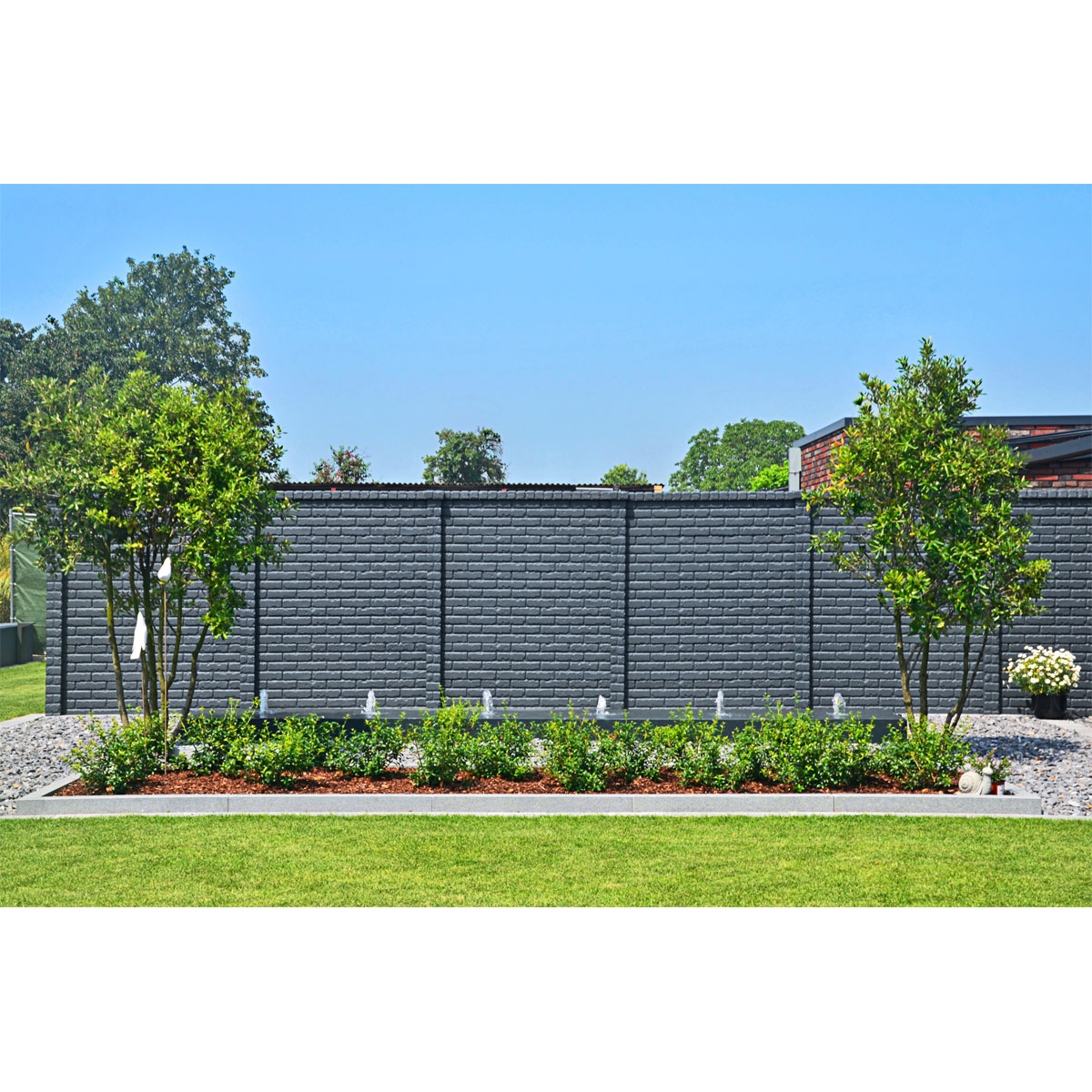 Beton-Steckzaun Klassik Stein betongrau 144 x 30 cm Bild 3