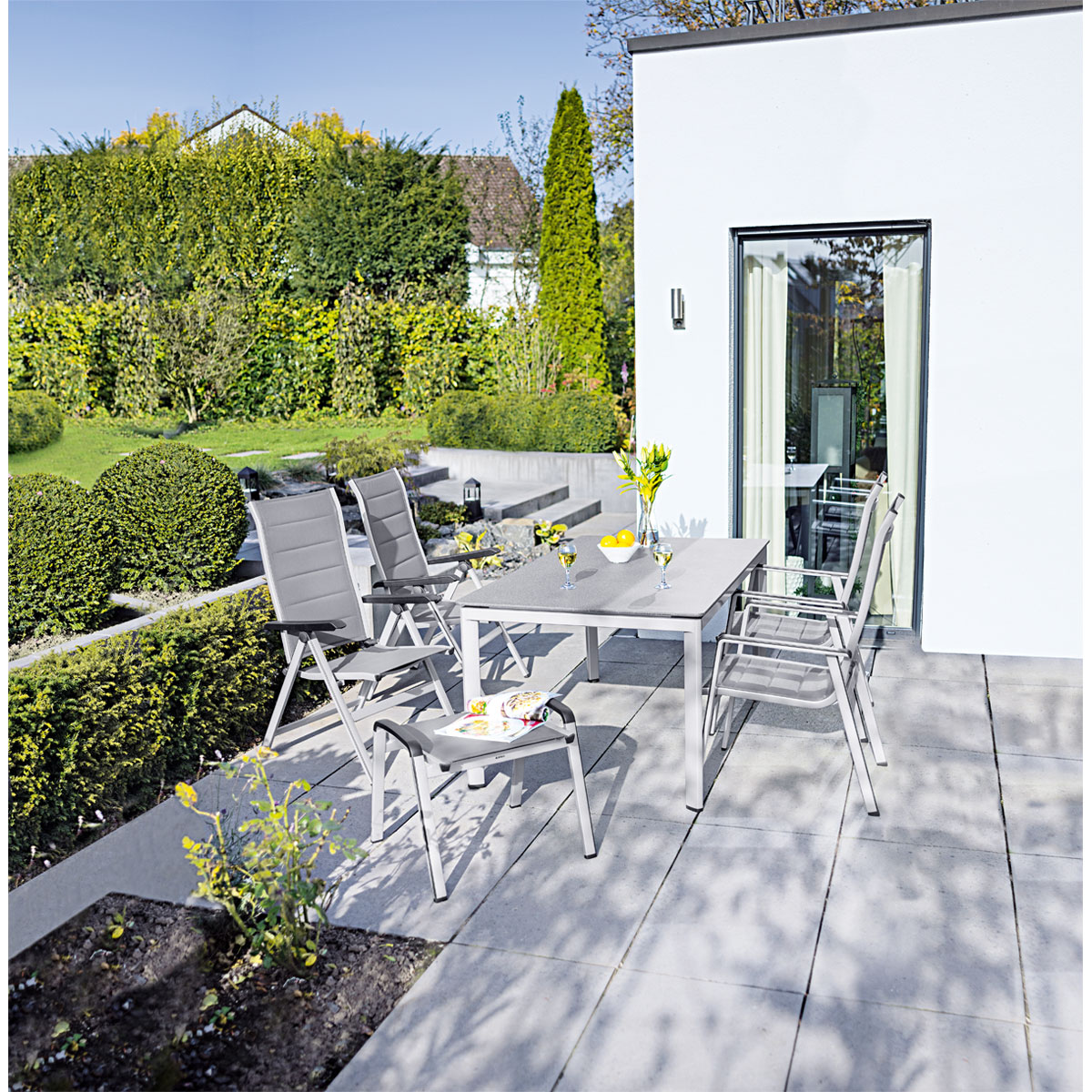 MWH Gartentisch Elemento silber 160 x 74 x 95 cm Bild 3