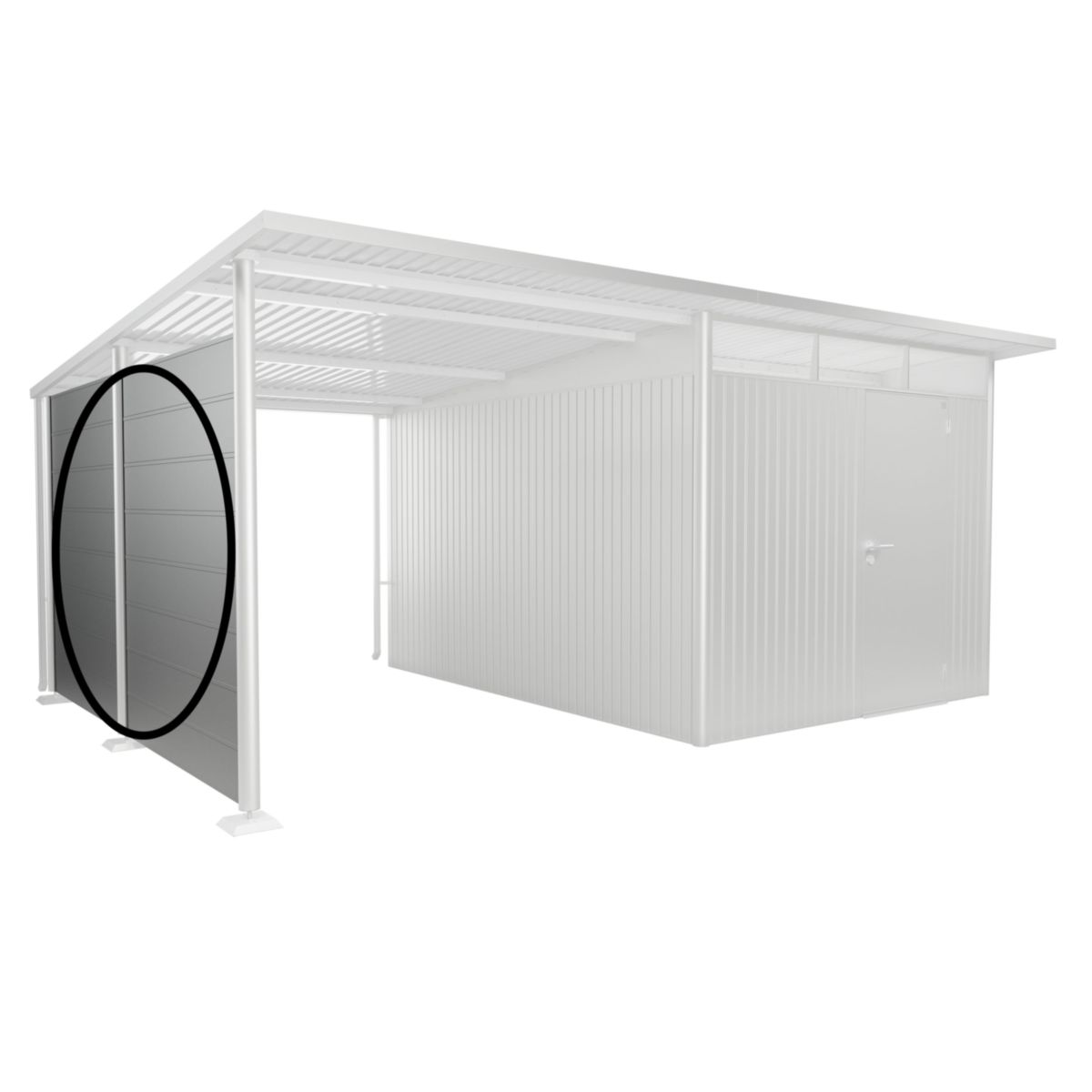 Biohort Seitenwand für Seitendach GHA A4/A8 silber-metallic