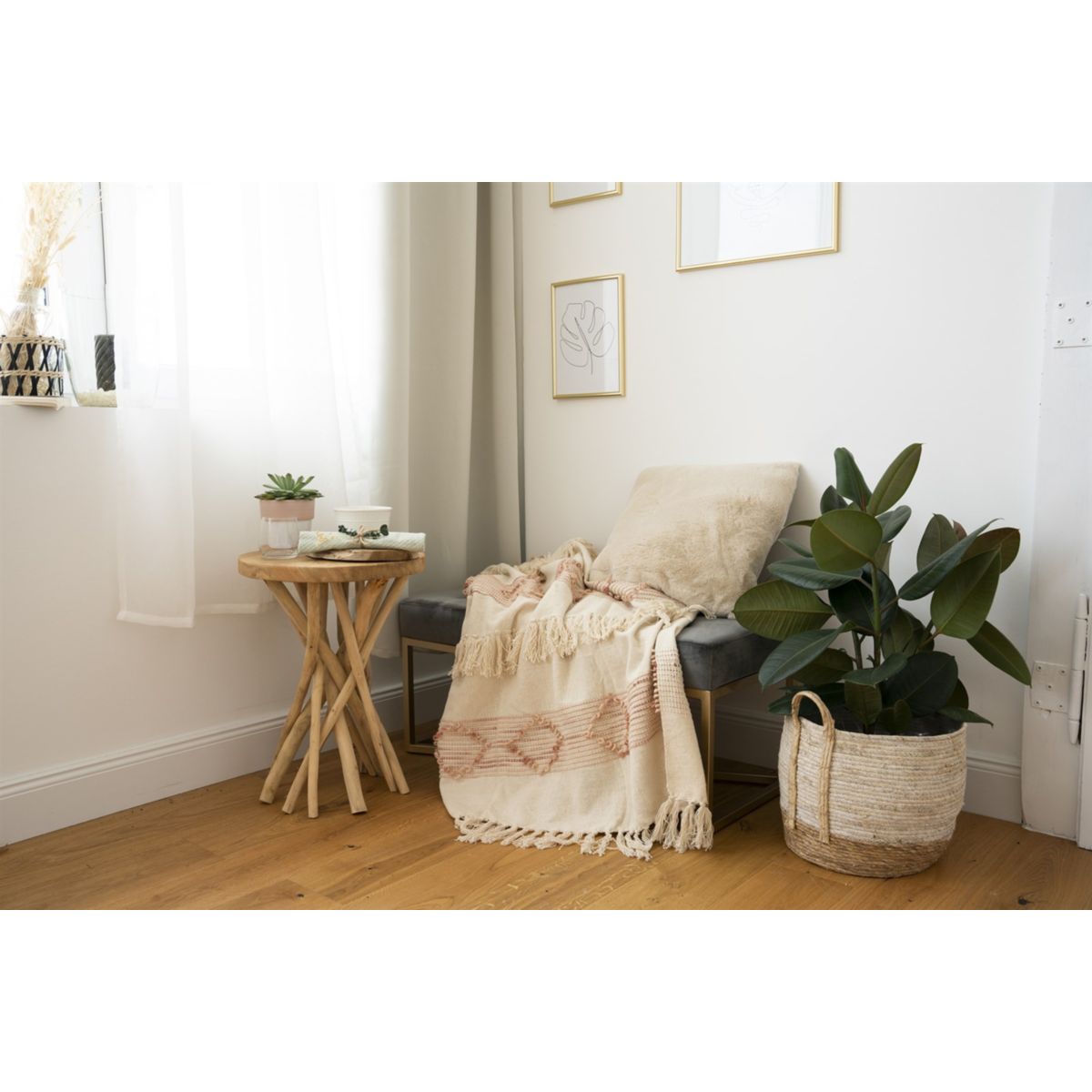 Decke Bohist 225 Rosa / Creme Bild 3