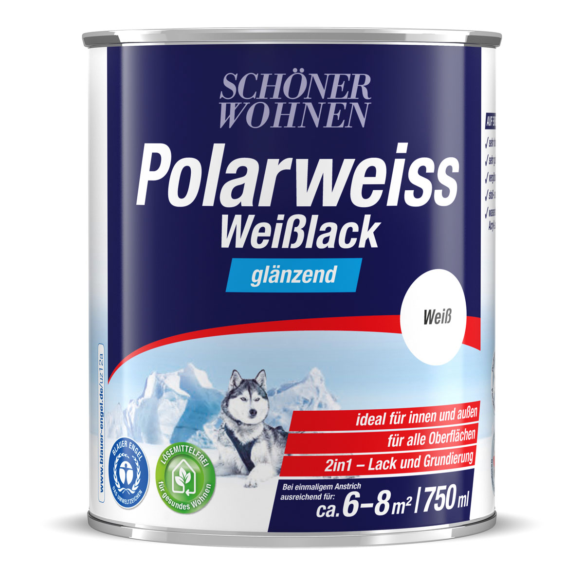 Schöner Wohnen Farbe Weißlack Polarweiß glänzend 750 ml