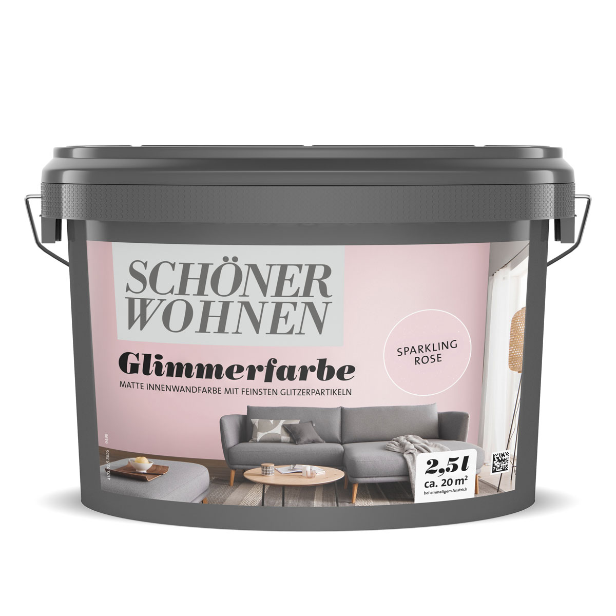 Schöner Wohnen Farbe  Wandfarbe Glimmerfarbe sparkling rose 2,5 Liter Bild 1