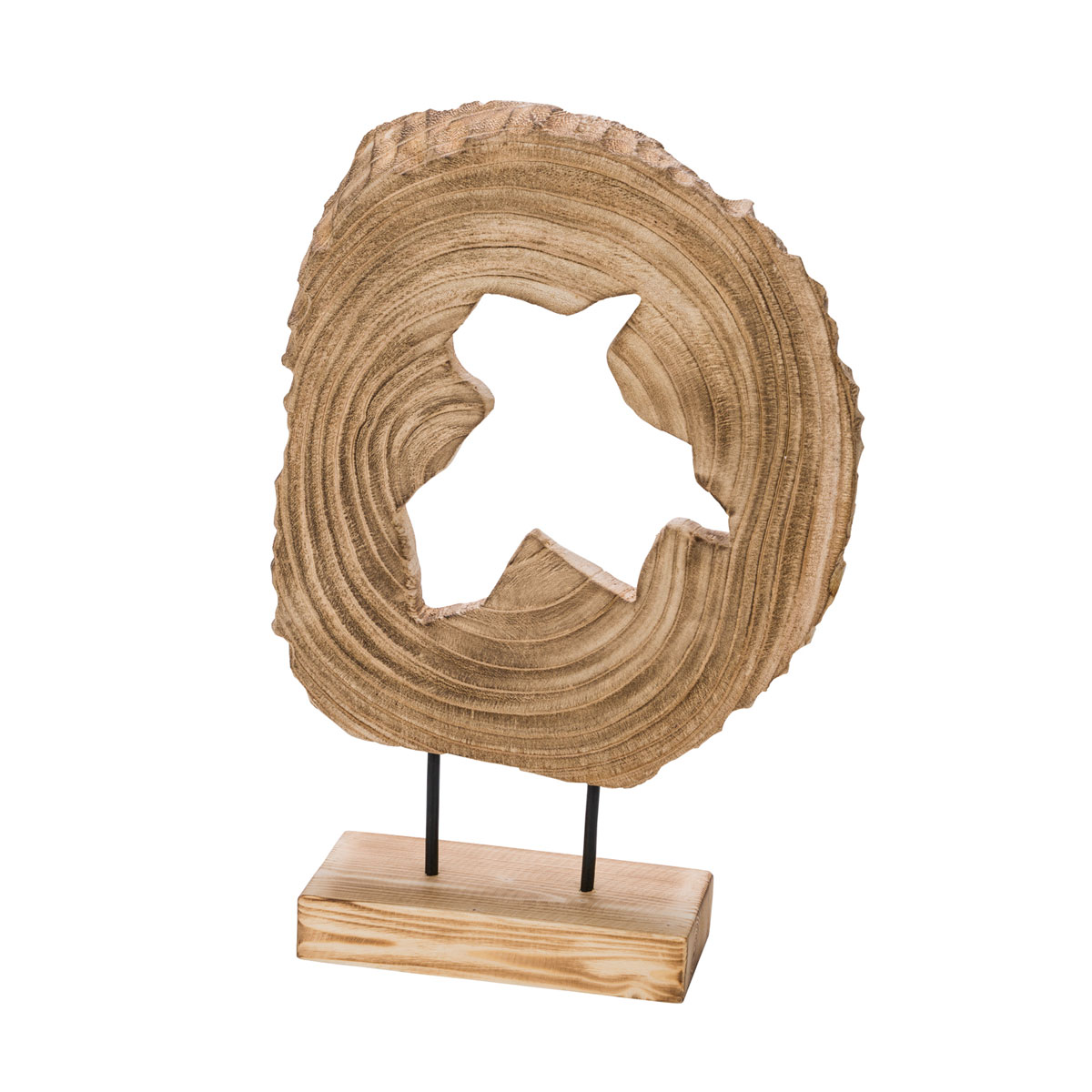 Kunstgewerbe Gehlmann Holzdeko-Ornament auf Sockel braun 30 x 10 x 43 cm