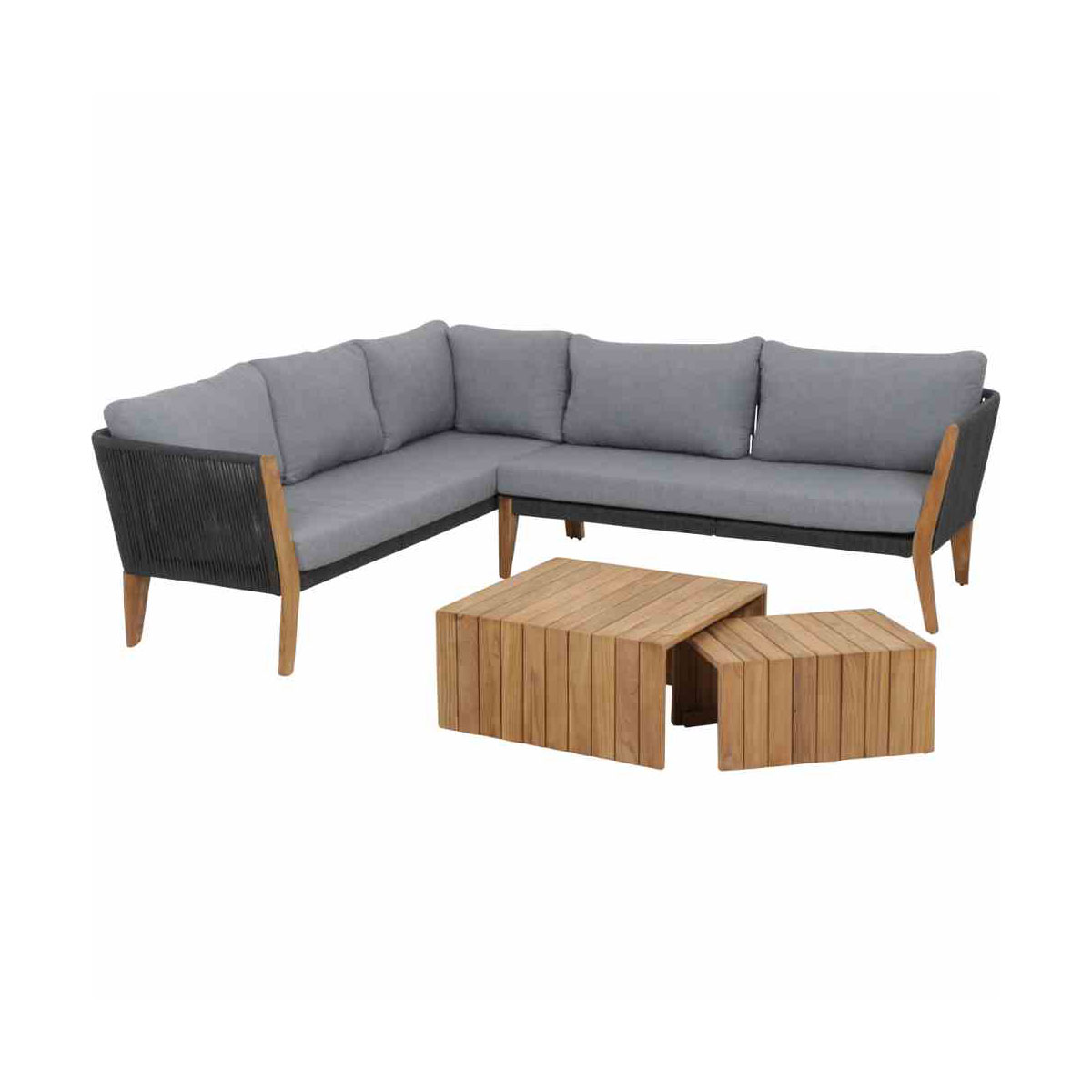 Siena Garden Loungeset „Parma“, 4-teilig, anthrazit/grau
