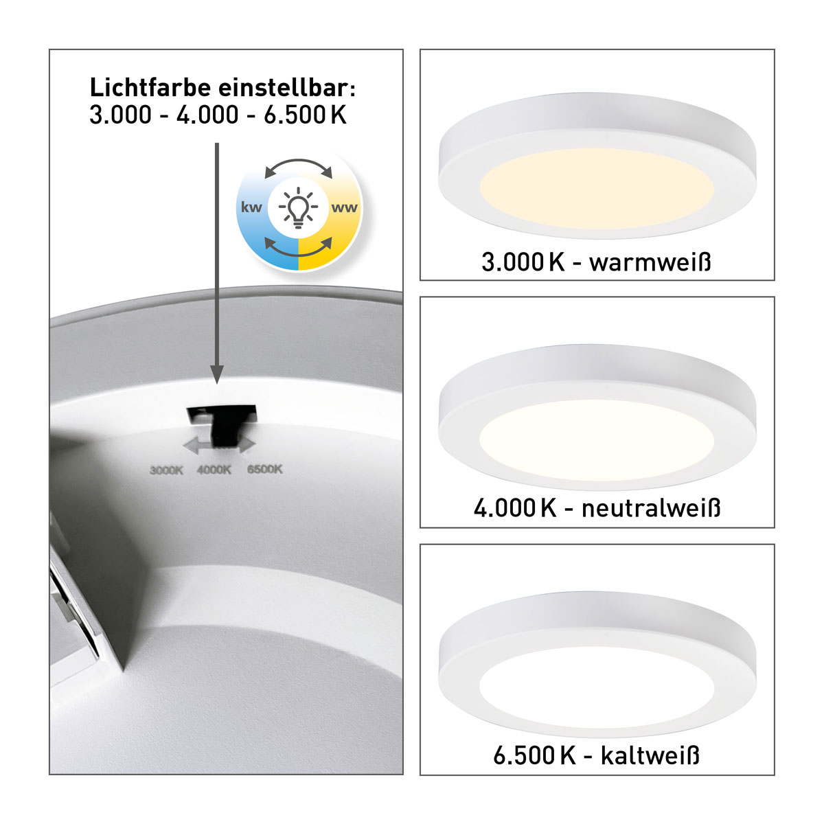 Naeve LED DL Bonus Metall/KS weissLxBxH: 16,5x16,5x1,5cm Bild 9