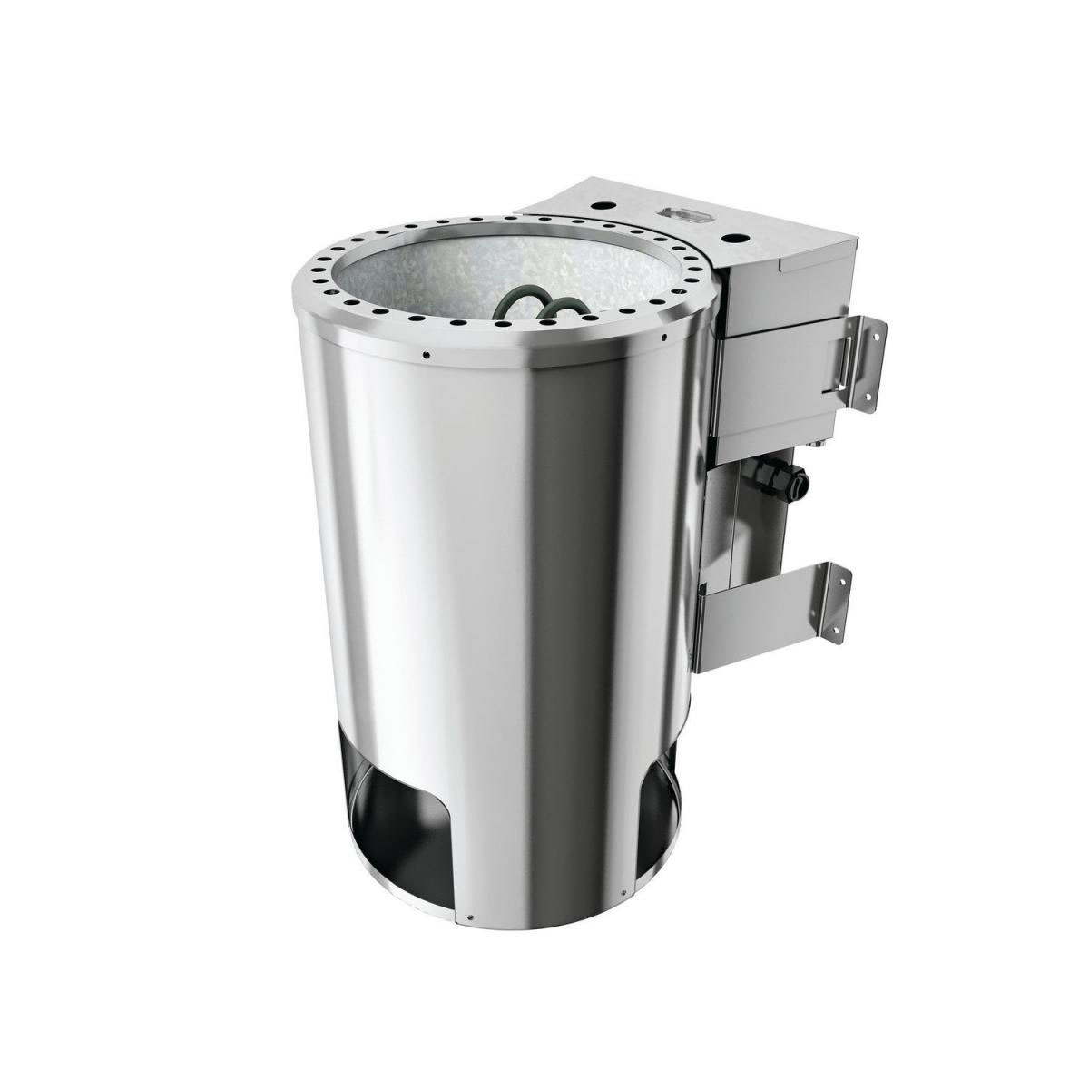 Karibu Sauna Tonja Eckeinstieg 3,6 kW Bio Ofen externe Strg modern mit Kranz Klarglas-Tür Bild 2