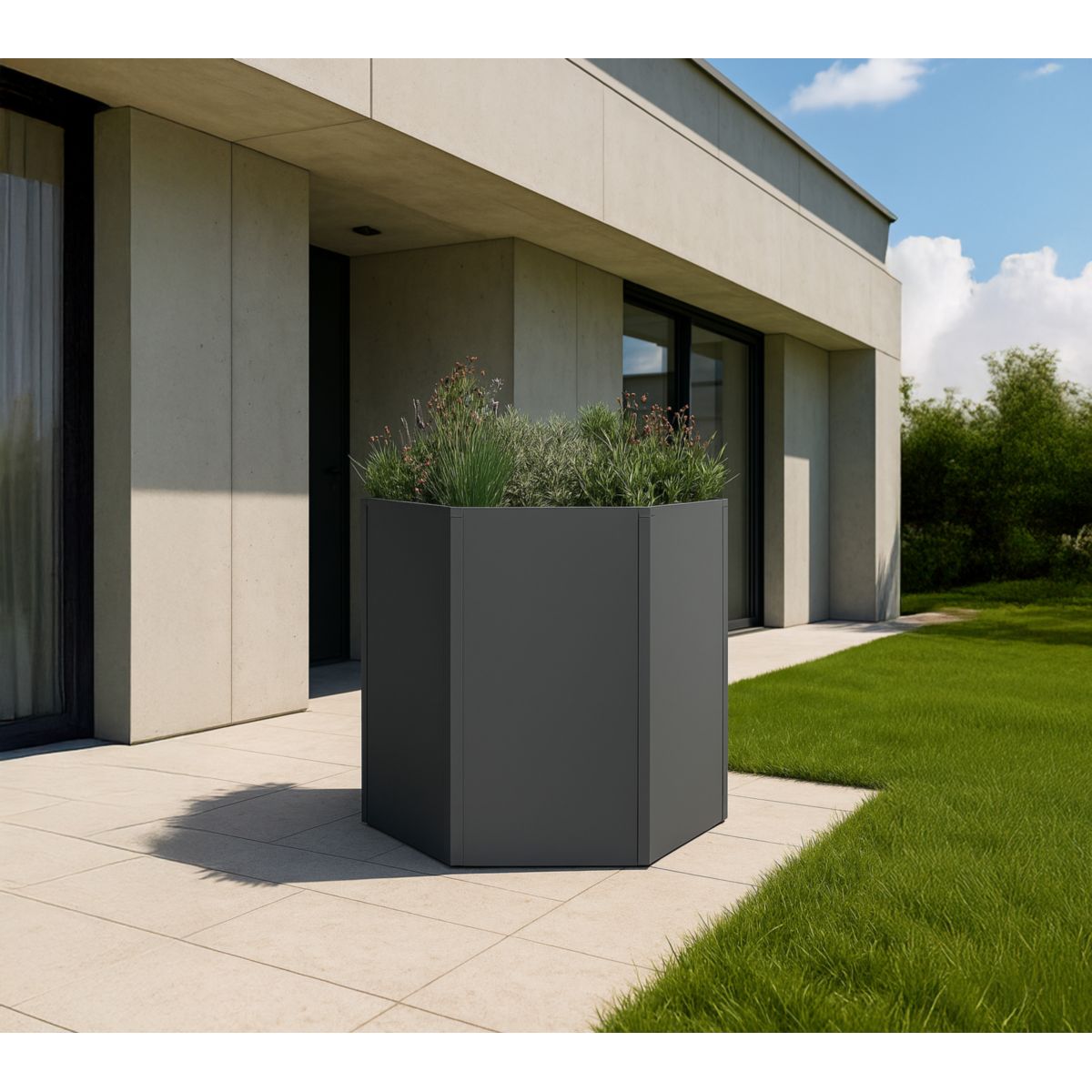 Westmann Metall Hochbeet 6-eckig Varia 77 Anthrazit|100x100x77cm