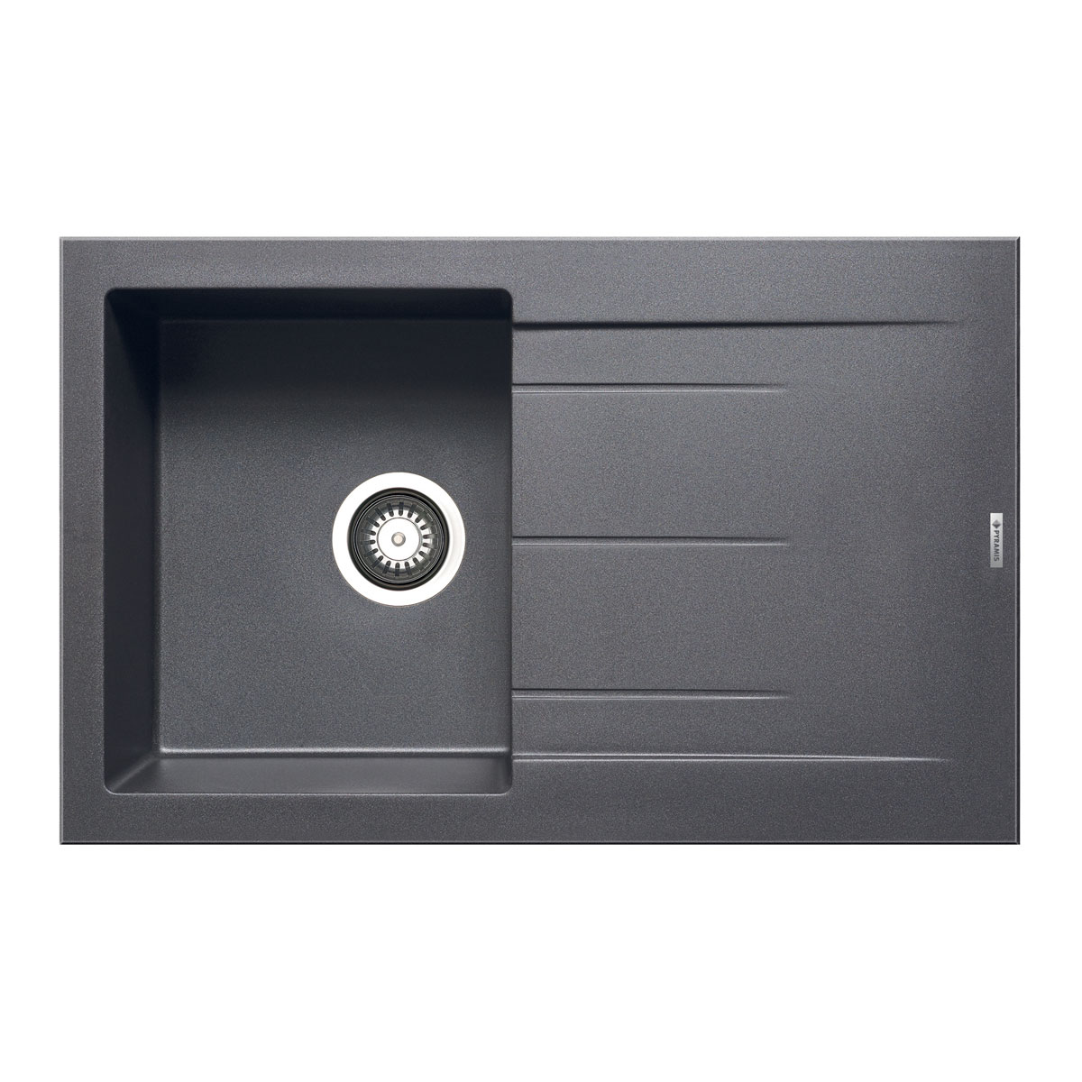 Pyramis  Einbauspuele ALAZIA 79 x 50 cm 1B 1D Granit Iron Grey