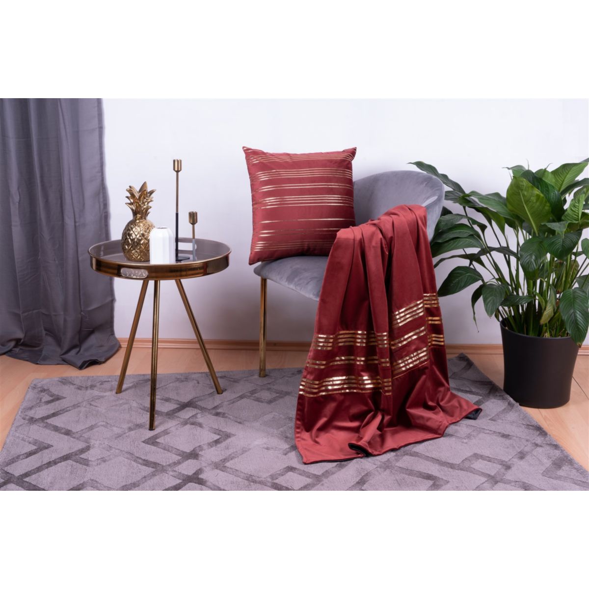 Dekokissen & Decke Prisma 525 2er-Set Rot / Gold Bild 5